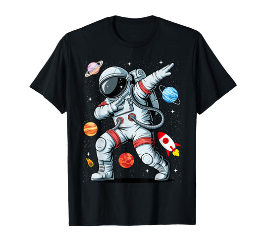 Dabbing Astronaut Dab Astronaut Dancing Space Birthday Party T-Shirt
