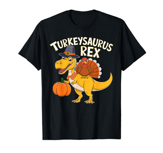 Kids Thanksgiving Shirts For Boys Toddler Turkeysaurus Rex T-Shirt