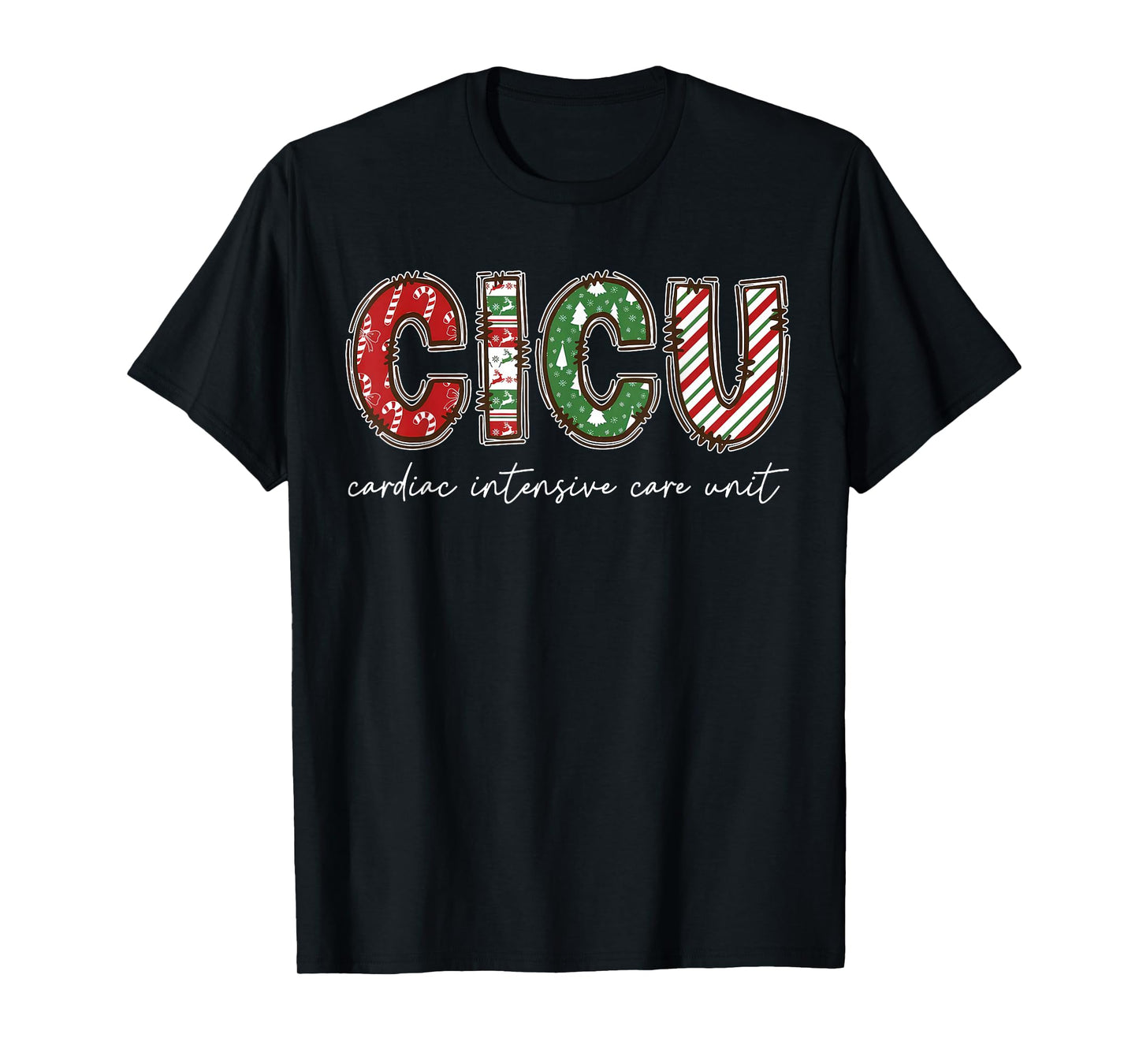 CICU Cardiac Intensive Care Unit ICU Nurse Christmas T-Shirt