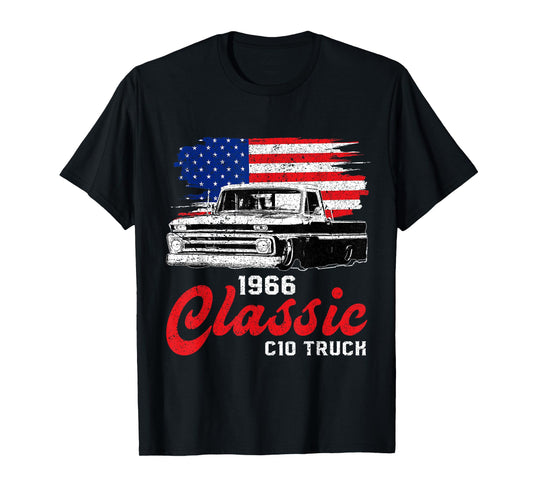 1966 66 c10 Truck American Flag T-Shirt