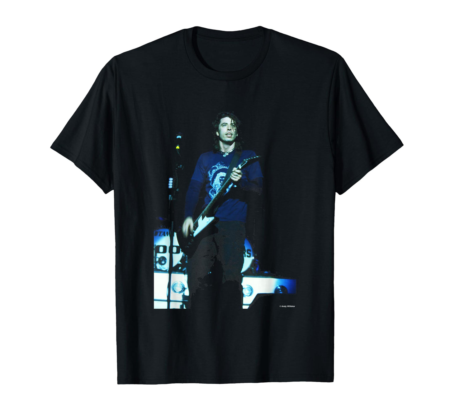 Dave Grohl Foo Fighters Live Big Me by Andy Willsher T-Shirt