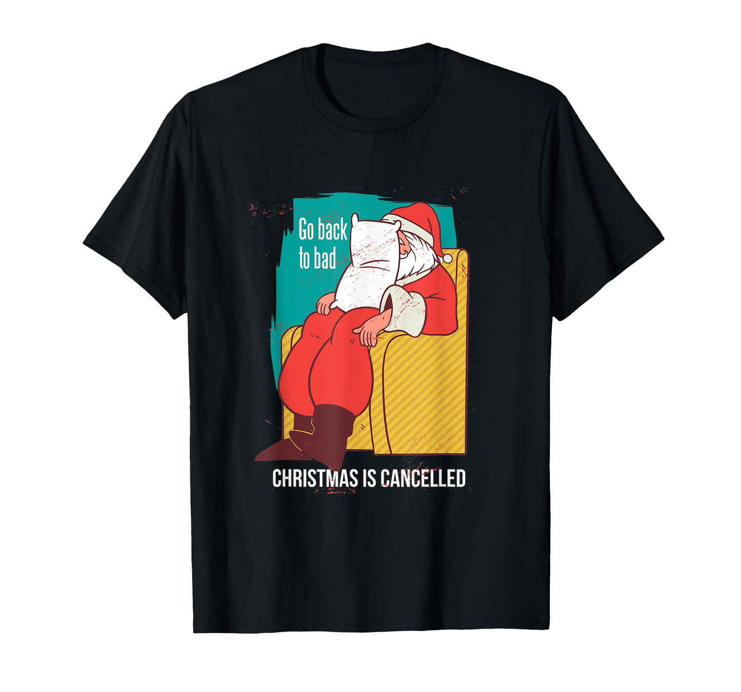 Fun Angry Santa Shirt For Men Christmas Is Cancelled Design T-Shirt