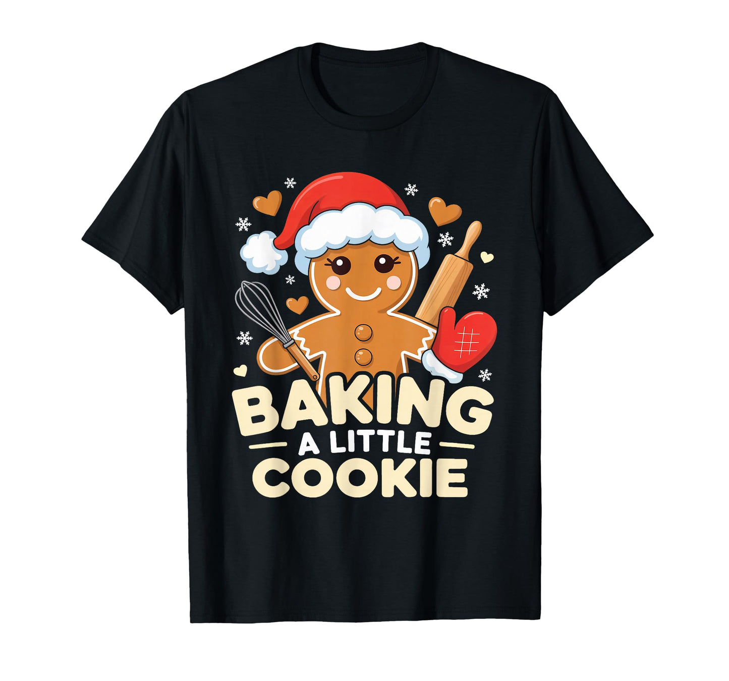 Baking A Little Cookie Christmas Pregnancy Baby Shower Mom T-Shirt