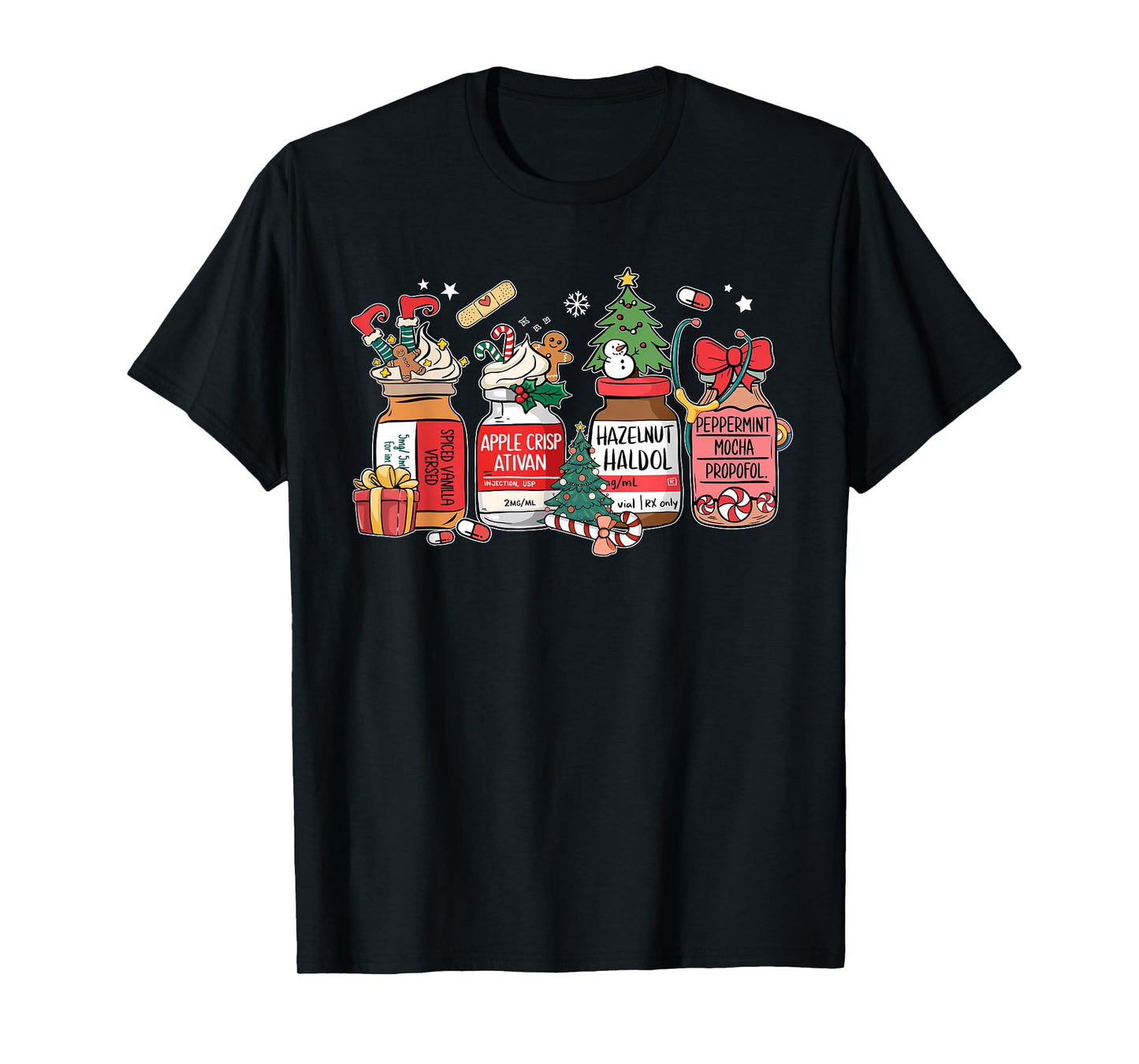 Christmas Nurse Funny Peppermint Mocha Propofol ER ED ICU RN T-Shirt