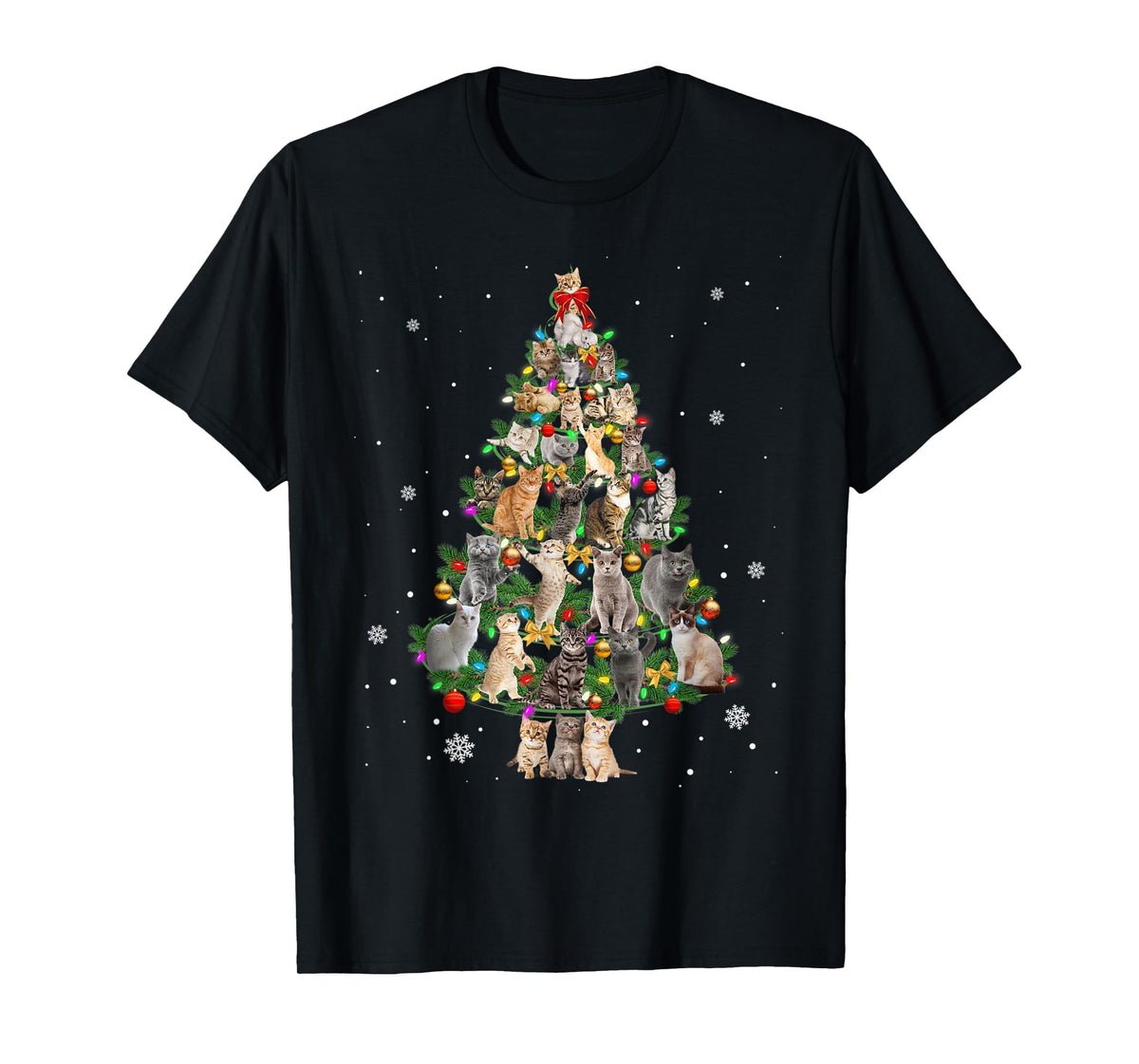 Cat Christmas Funny Meowy Cat Christmas Tree Kitten T-Shirt for Men Women Kids