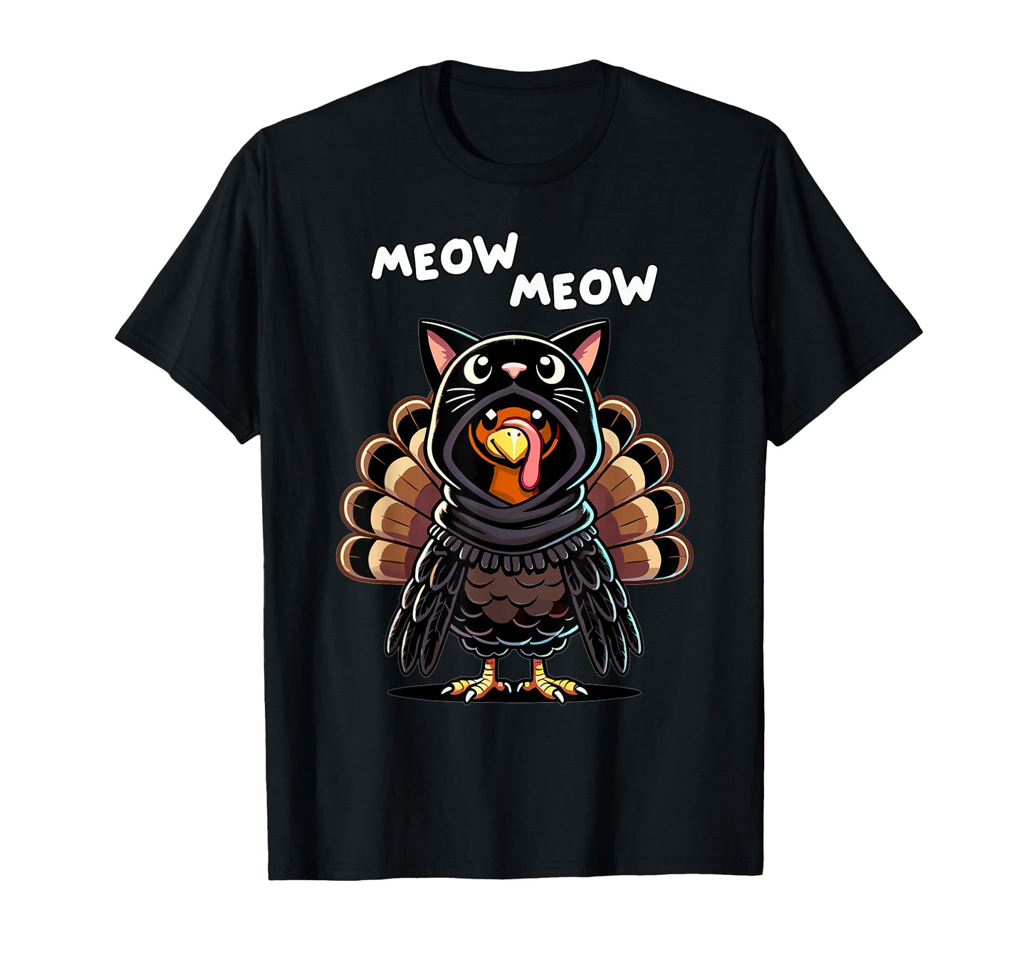 Turkey Cat Meow Thanksgiving Shirts Women Thanksgiving Gifts T-Shirt