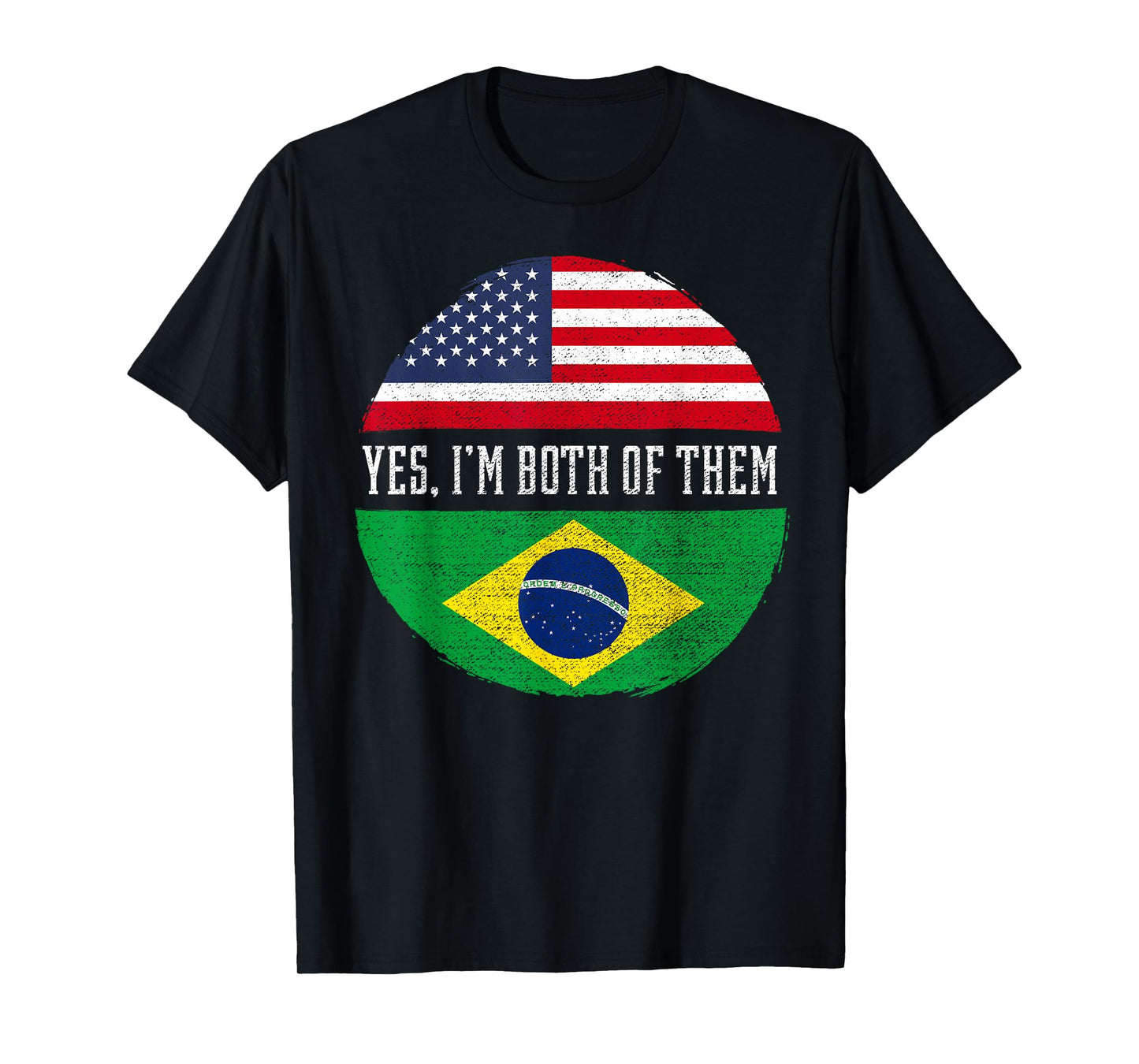 Half American Half Brazilian USA Flag Brazil Heritage DNA T-Shirt