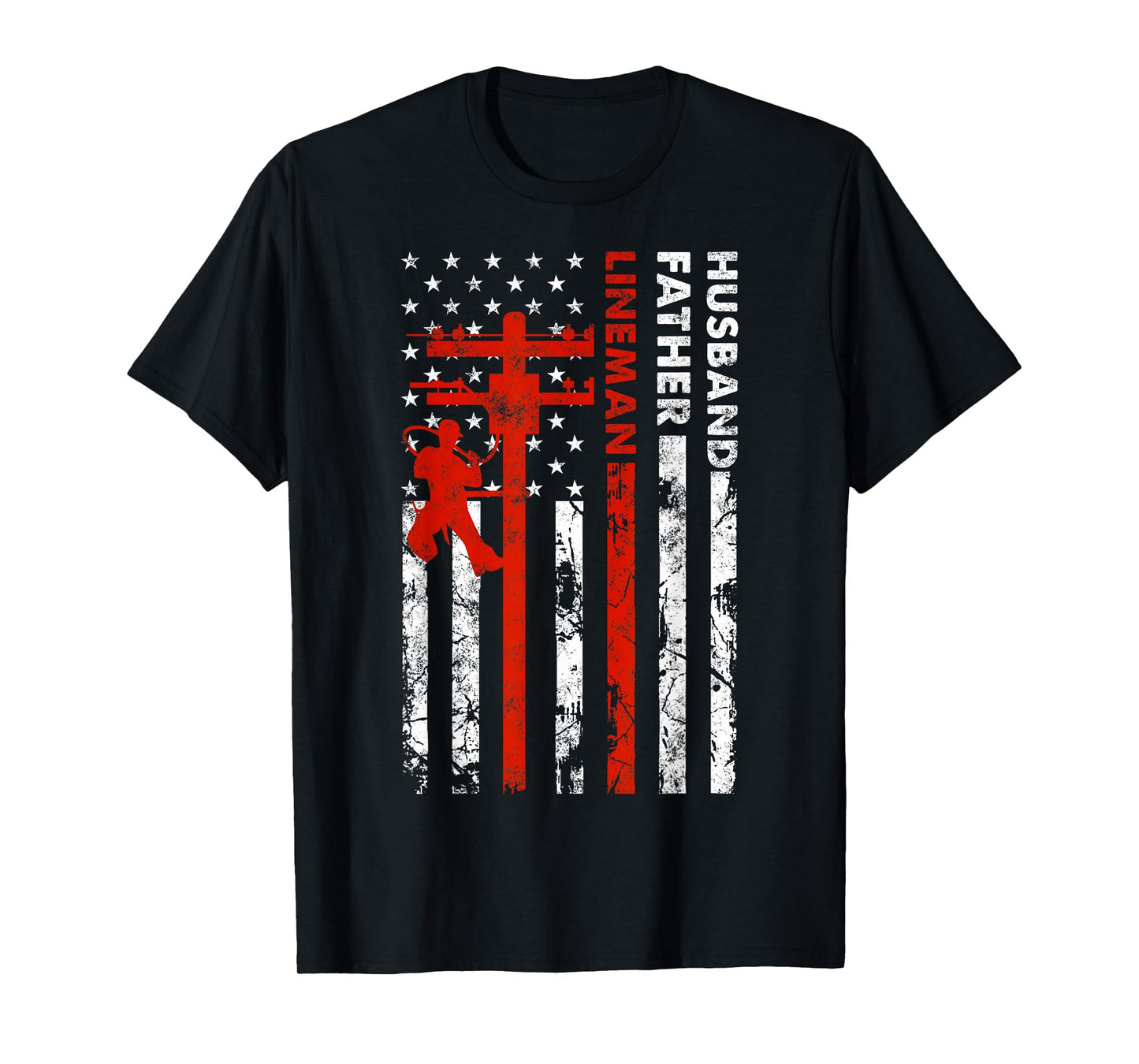 Electric Cable Lineman Husband Father Dad Fathers Day gift T-Shirt