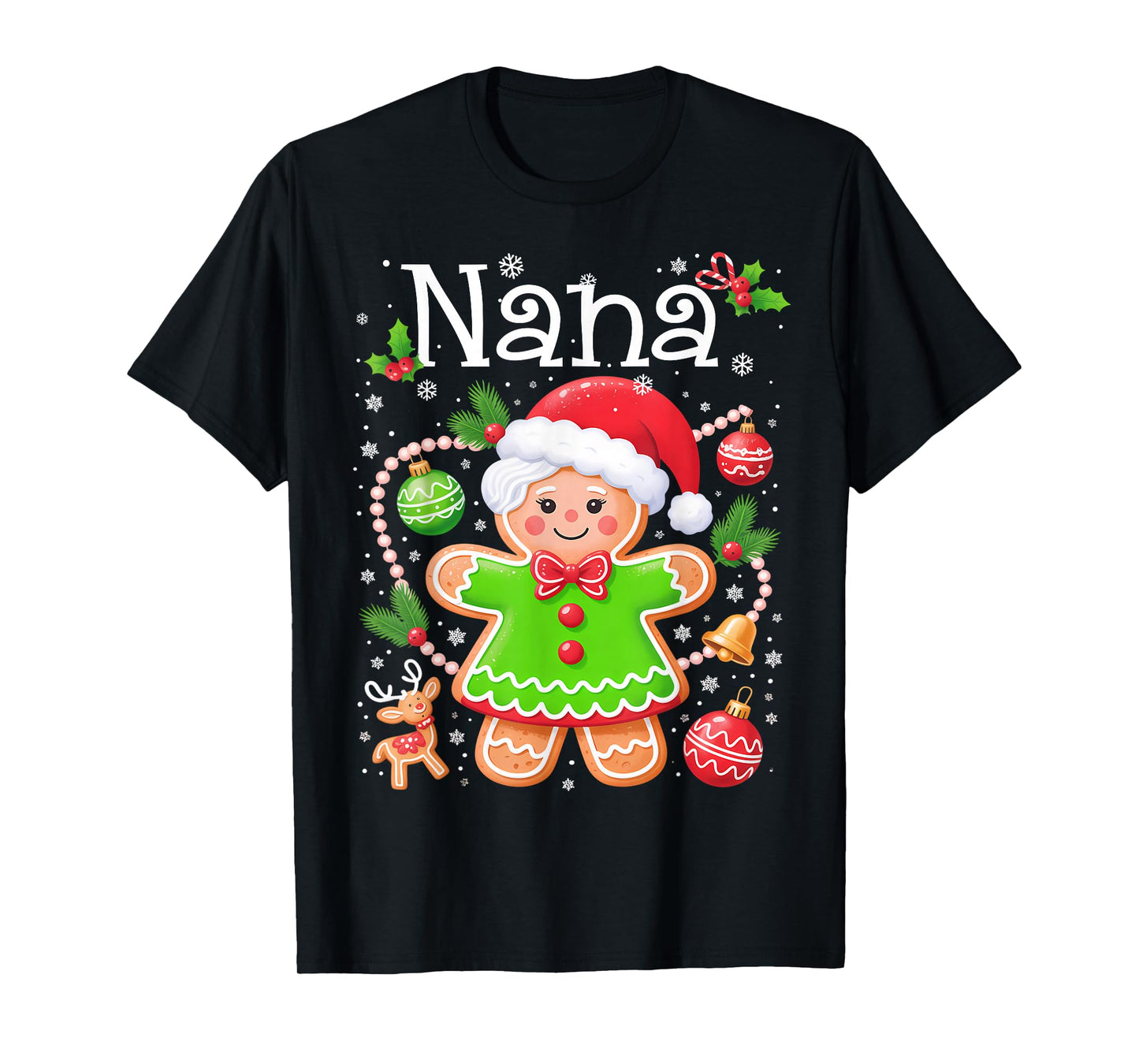 Cute Nana Gingerbread Family Matching Christmas Cookie Crew T-Shirt