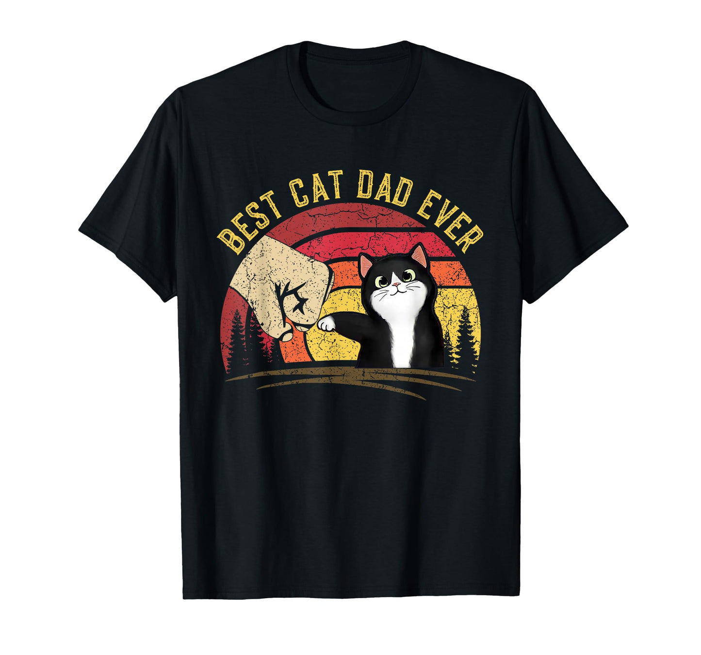 Cat Daddy Father's Day Cat Dad, Retro Best cat Dad Ever T-Shirt