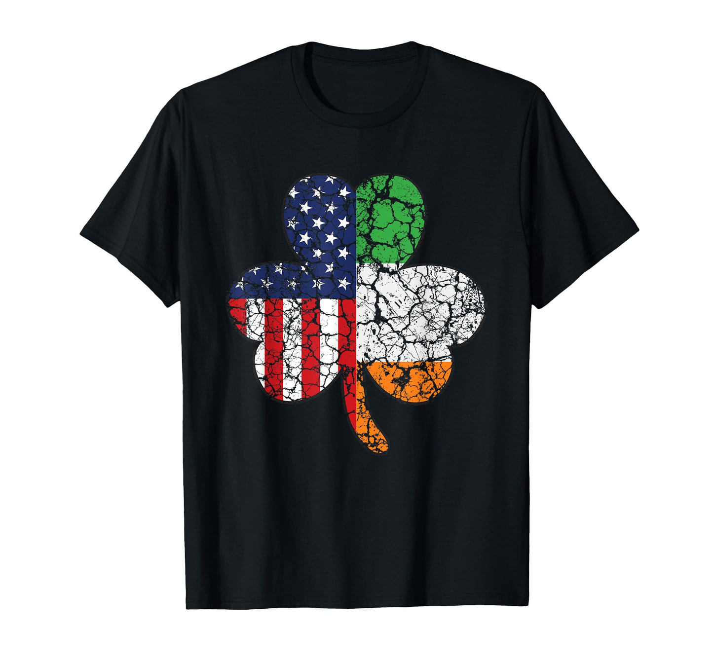 St Patricks Day Irish American Flag Shamrock Women Kids Men T-Shirt
