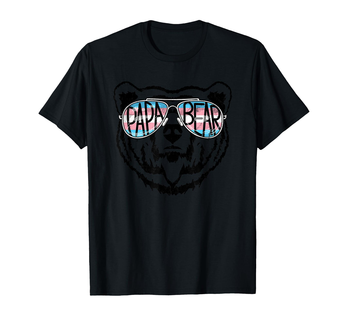 Mens Trans Papa Bear Pride Proud Dad Ally Transgender Rainbow T-Shirt