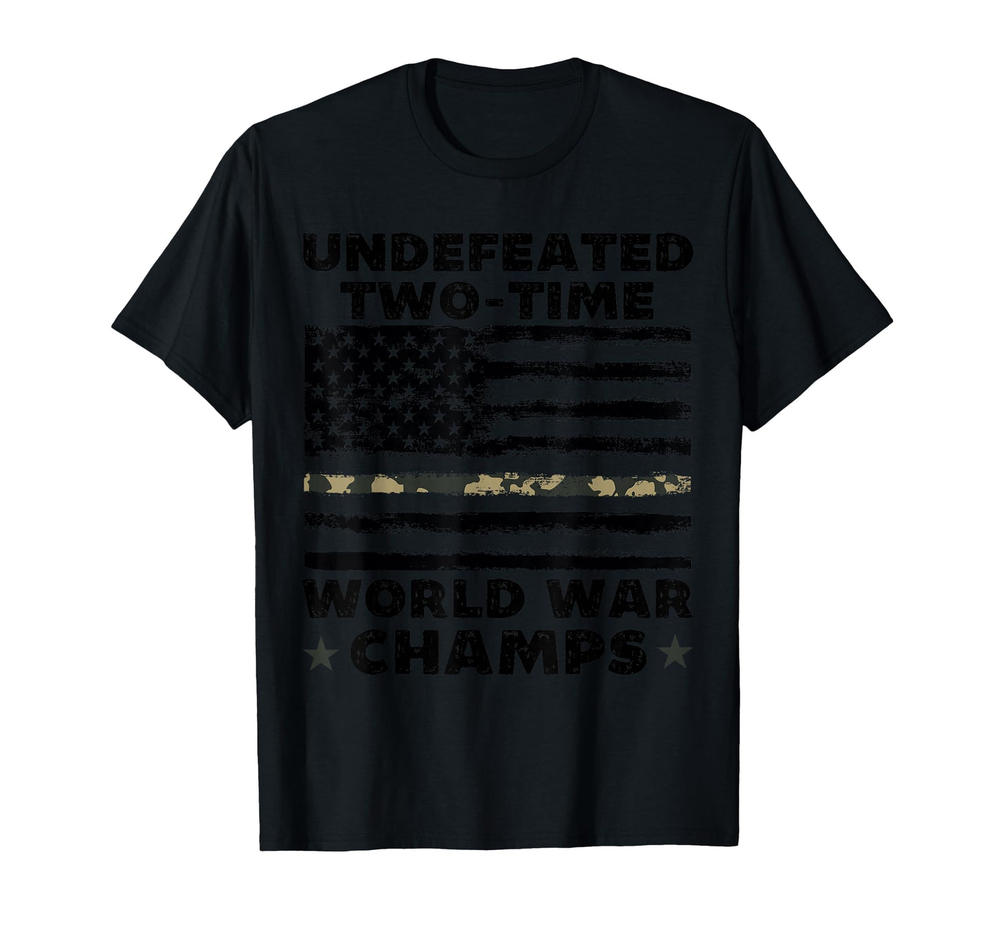 Undefeated World War Champs 4th Of July American Army Flag T-Shirt