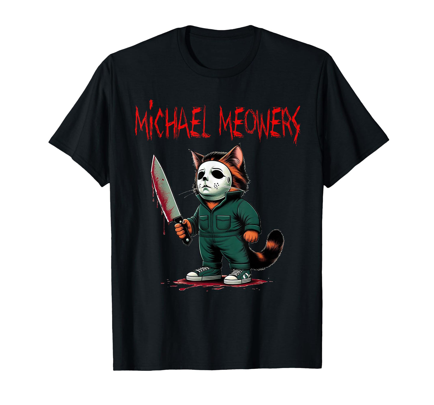 Michael Meowers Halloween Costume Funny Scary Cat T-Shirt