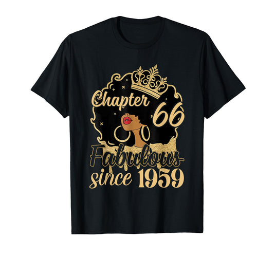 Chapter 66 Fabulous Since 1959 66th Birthday for Girls Women T-Shirt