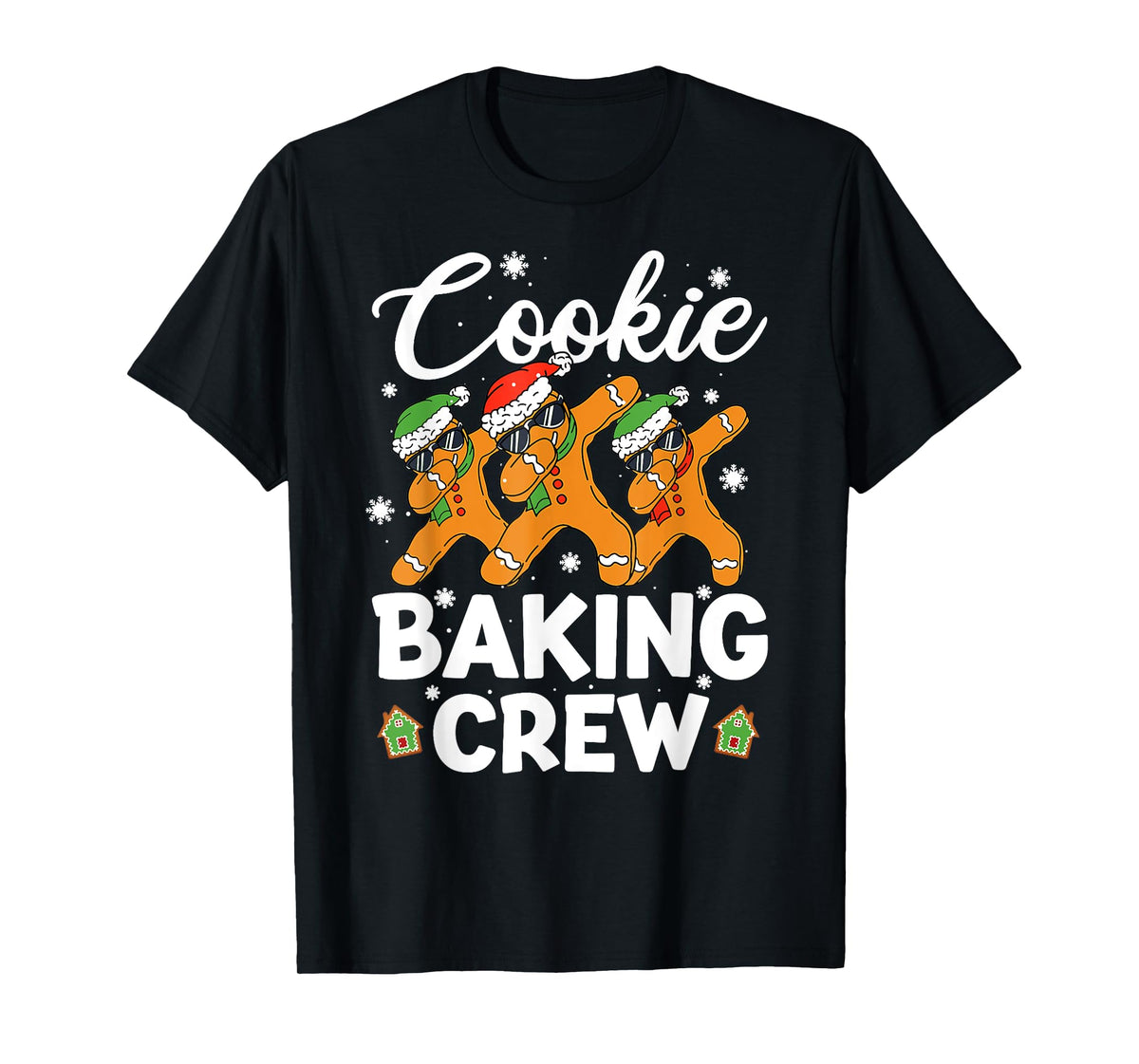 Dancing Gingerbread Man Cookie Baking Crew Christmas Funny T-Shirt