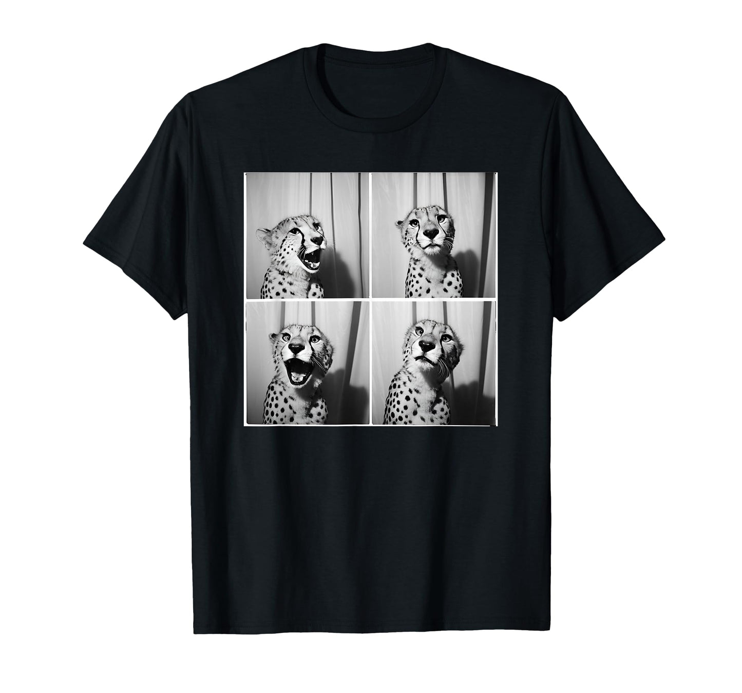 Cute Cheetah Photobooth Picture Quirky Funny Zoo Animal T-Shirt