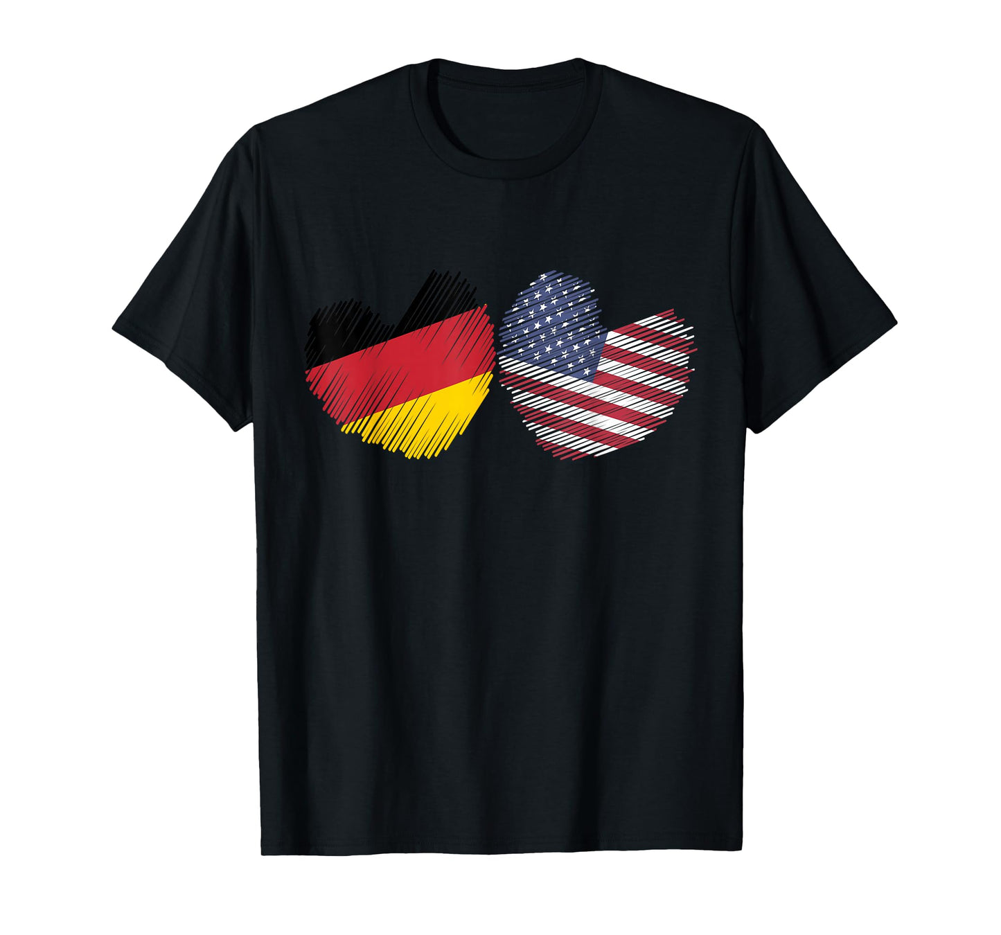 Germany USA Heart German Flag American Flag Grunge Heart T-Shirt