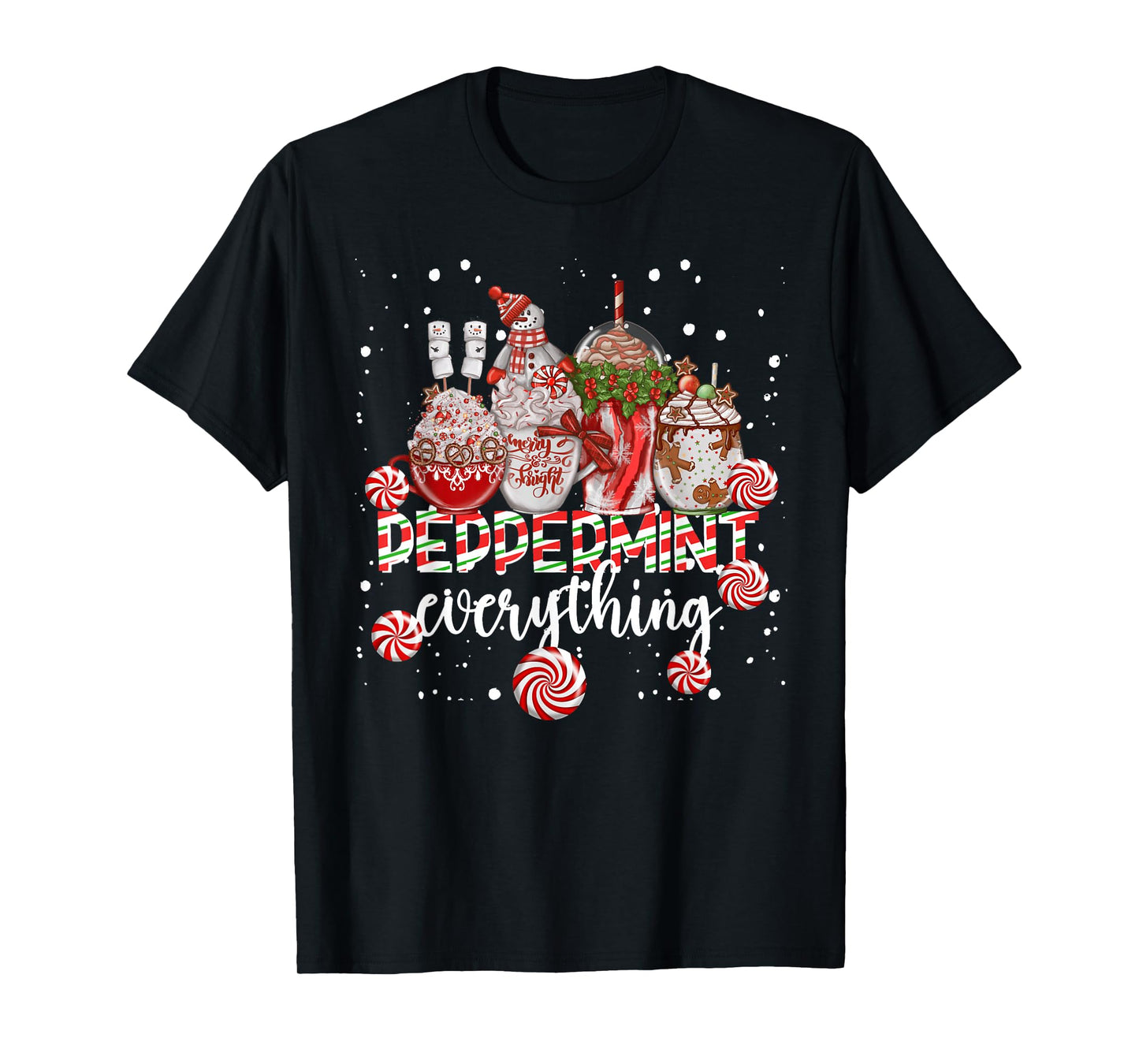 Christmas Peppermint Everything Coffee Chocolate Mocha Xmas T-Shirt
