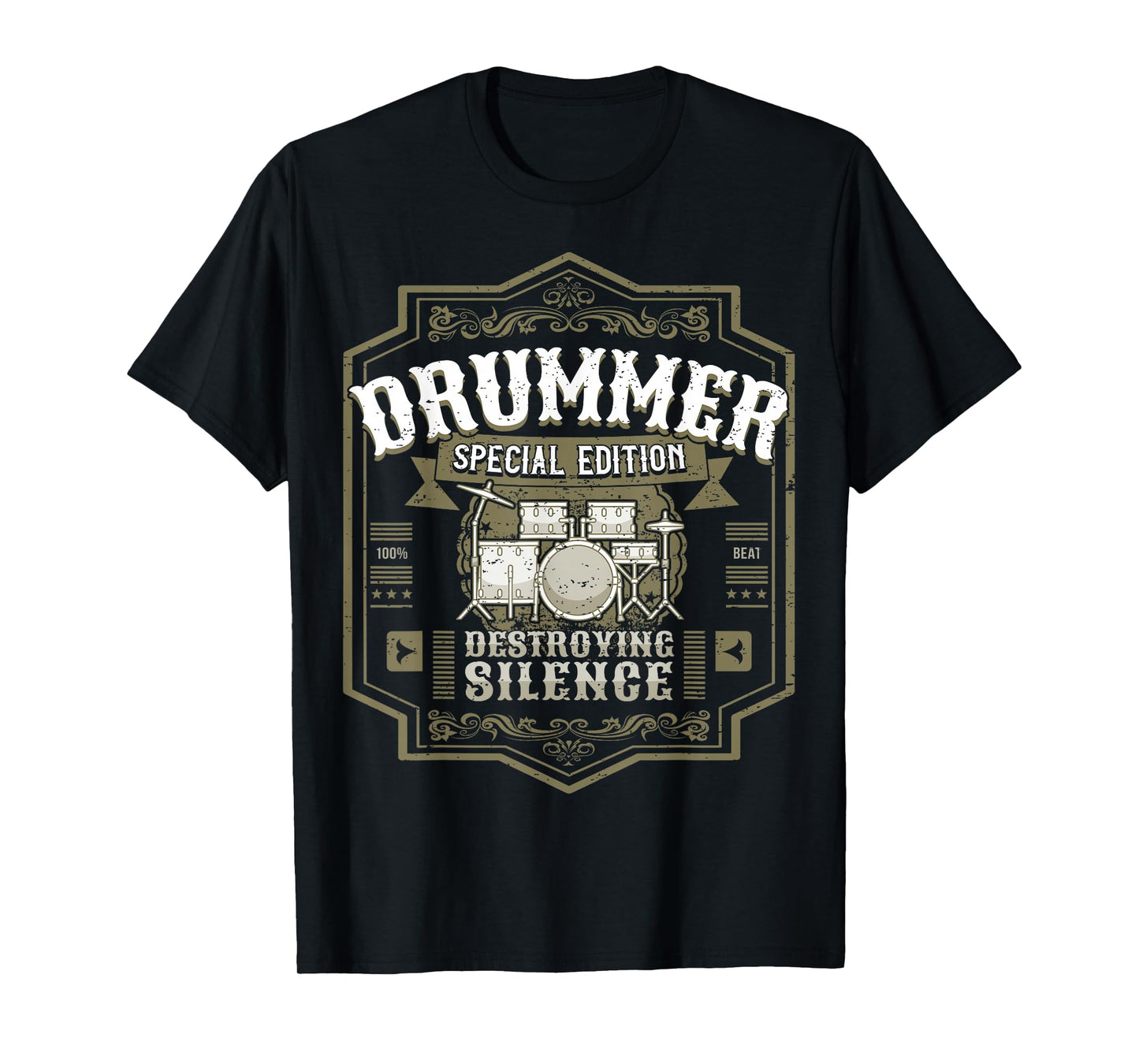Vintage Drummer Drumming Drums Drum Kit Percussion T-Shirt