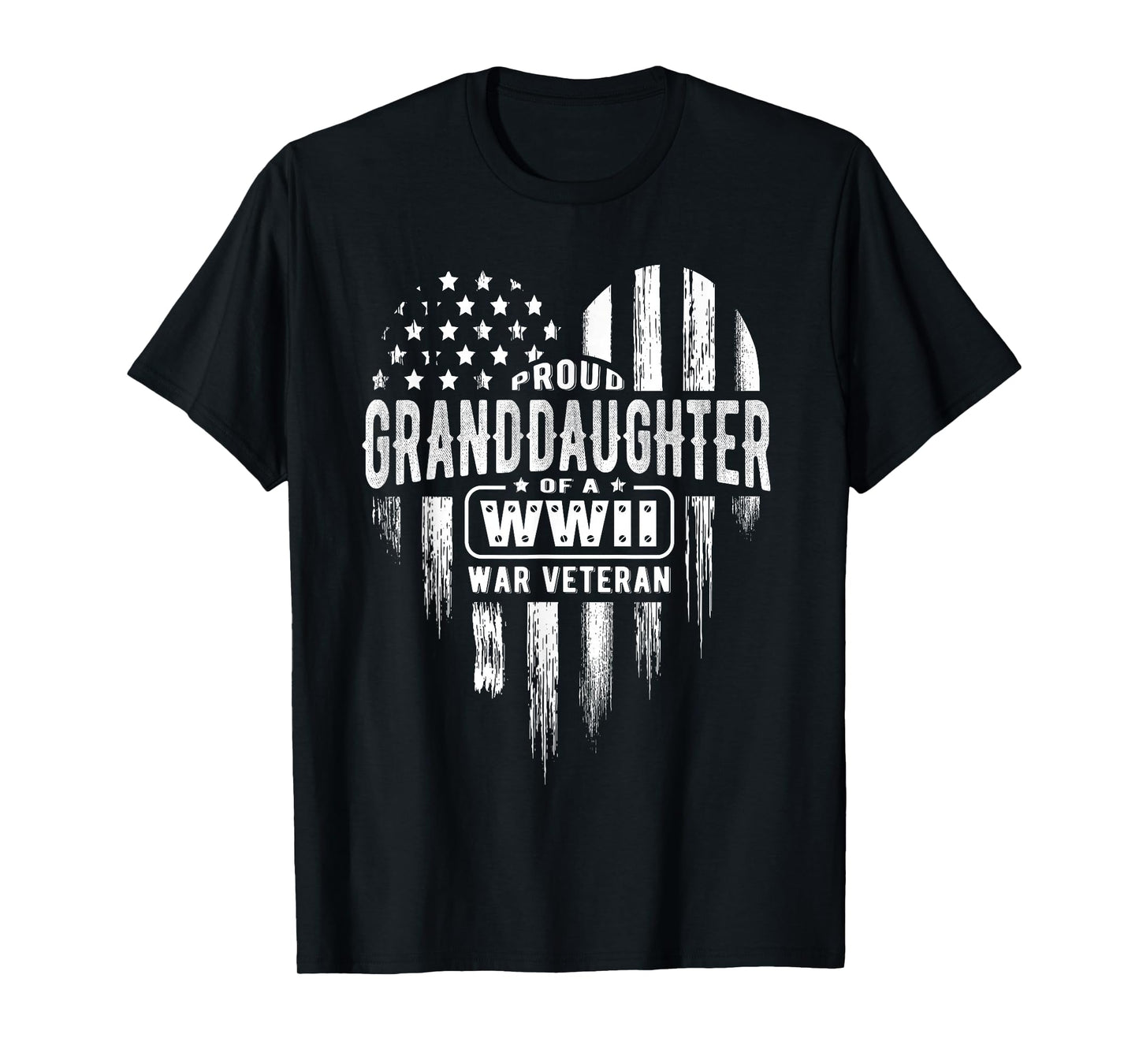 Proud Granddaughter WWII Vet Grandpa Veterans Day T-Shirt