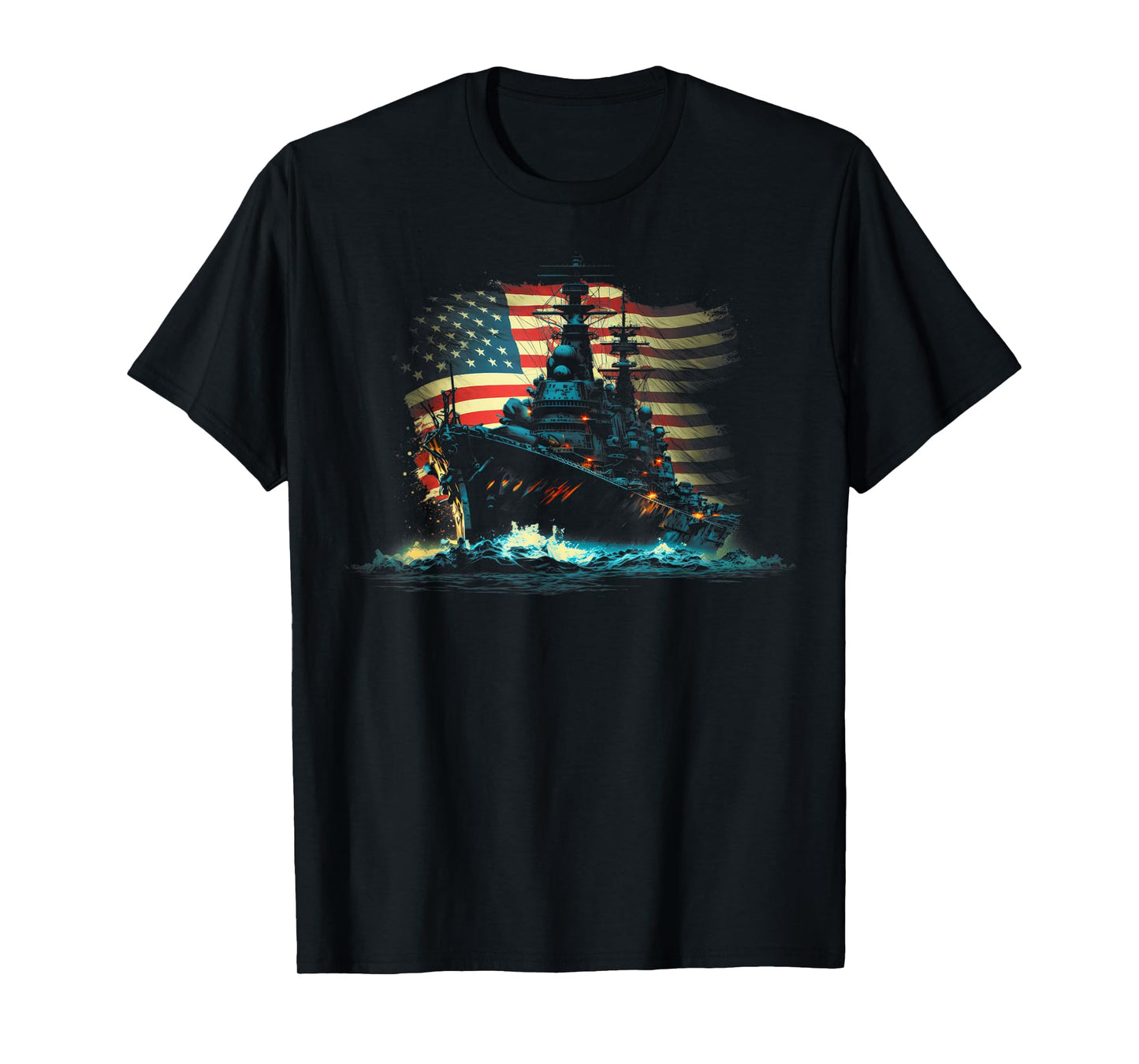 Battleship America Sea T-Shirt