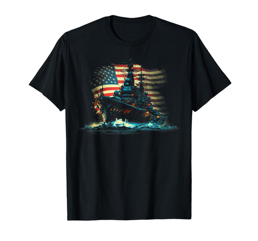 Battleship America Sea T-Shirt