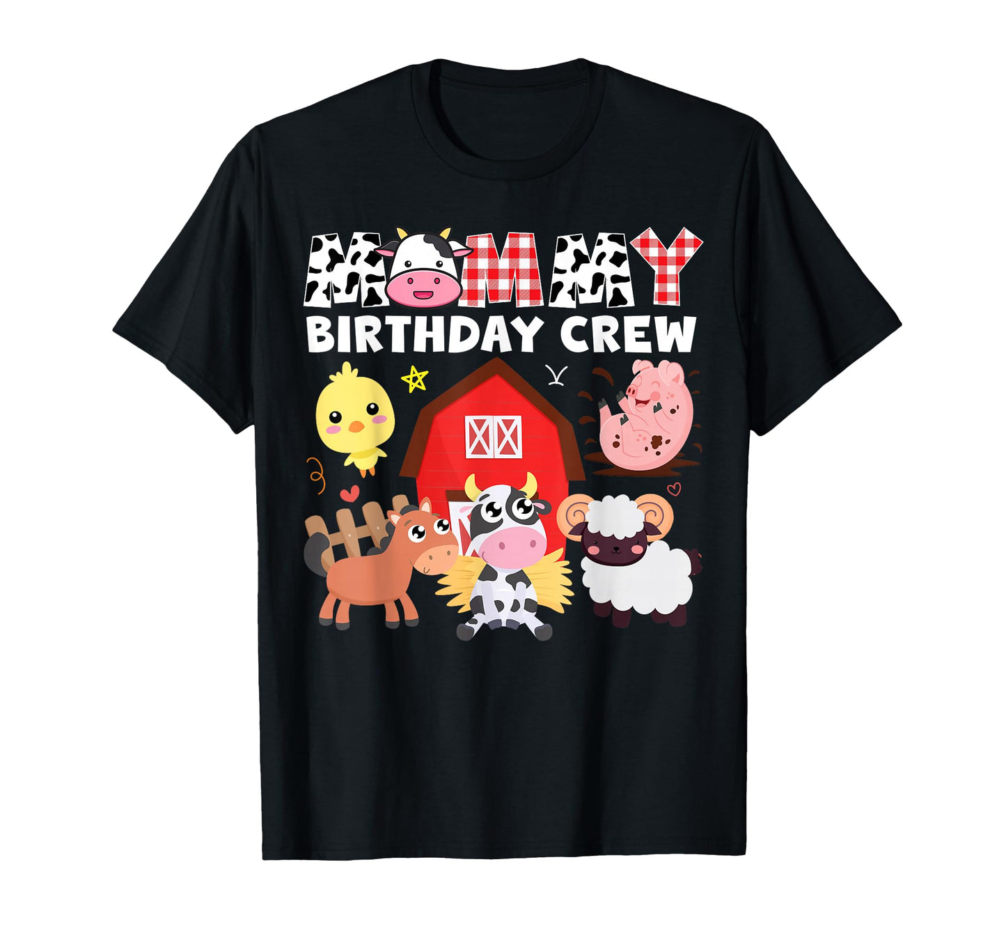 Cow Mommy Birthday Crew Farm Theme Animals Birthday Party T-Shirt