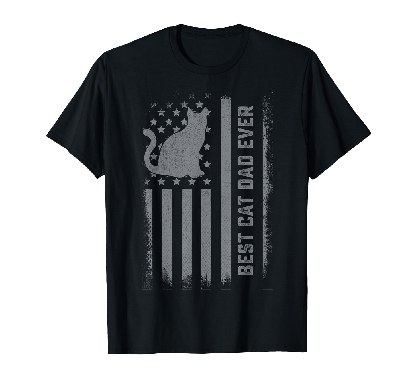 Men's Cat Dad US Flag Kitty Daddy Dad Christmas Fathers Day T-Shirt