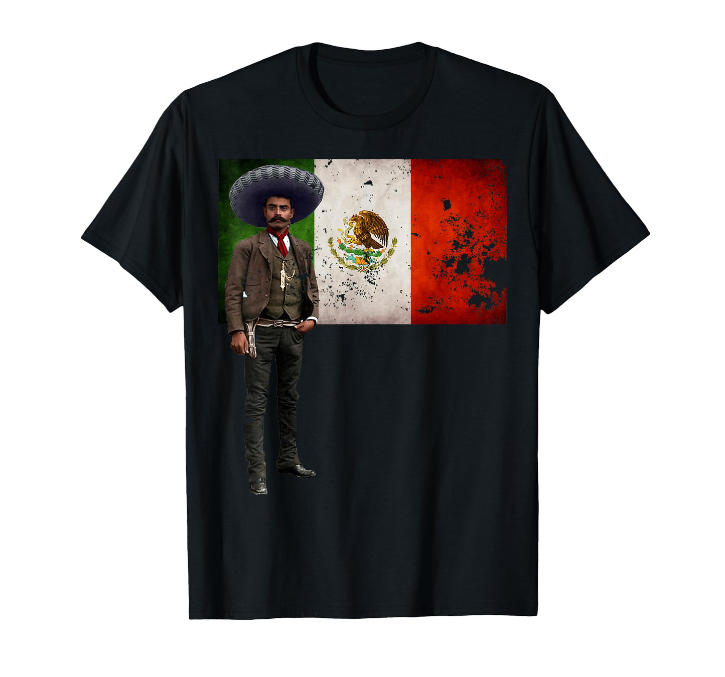 Emiliano Zapata Mexican Flag La Revolucion Mexicana T-Shirt