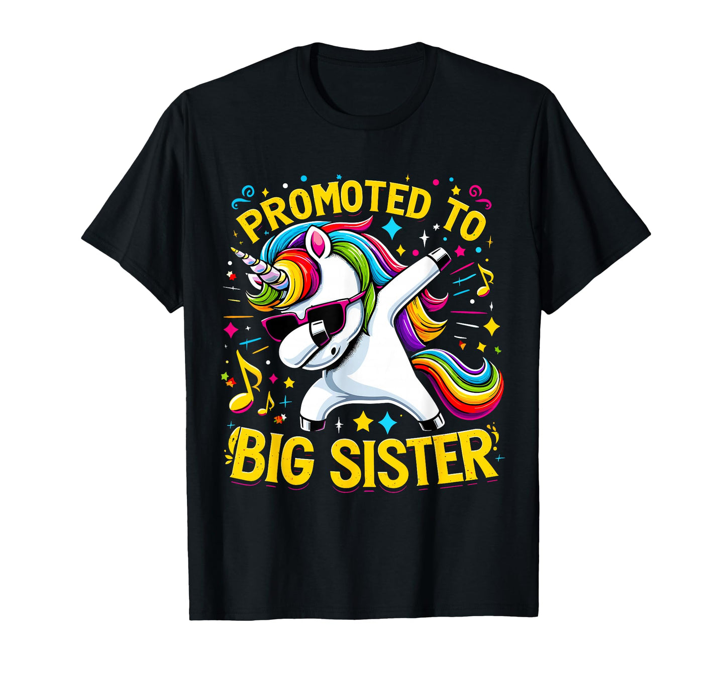 Promoted to Big Sister Unicorn Dabbing T-Shirt