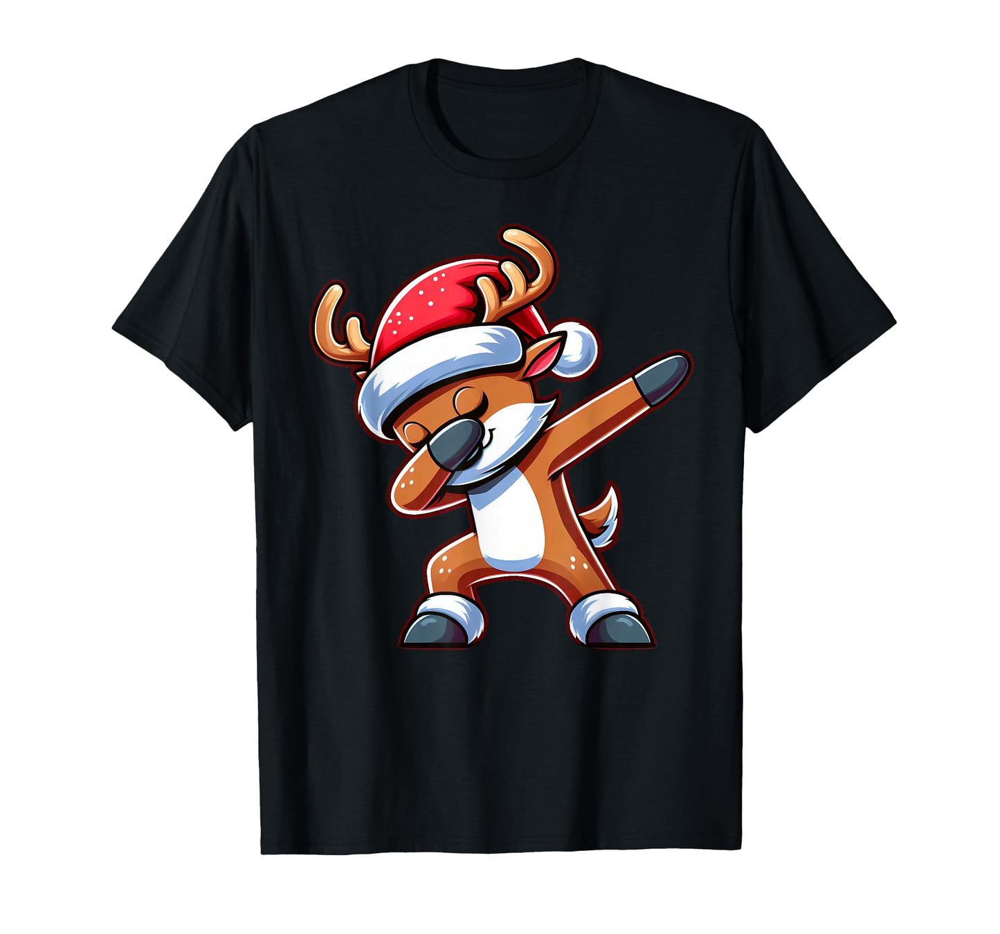 Christmas Reindeer Dabbing Cool Cookie Dab Xmas Kids Boys T-Shirt