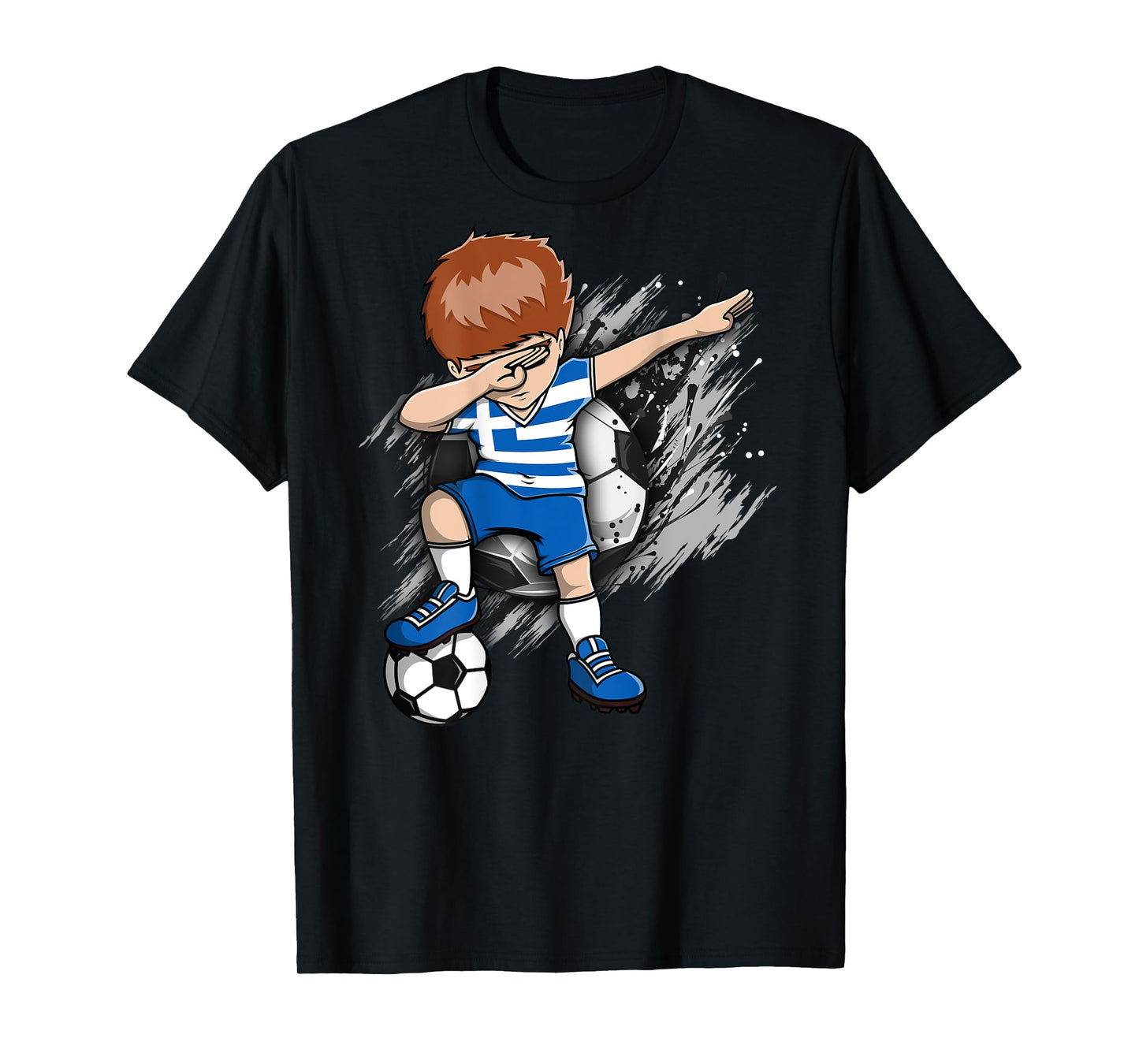 Dabbing Soccer Boy - Greece Jersey Greek Football Lovers Art T-Shirt
