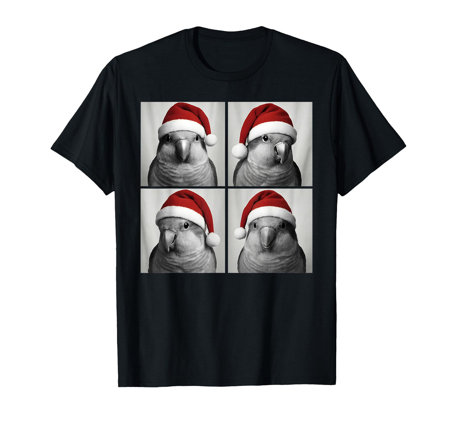 Funny Christmas Quaker Parrot Santa Photo Booth T-Shirt