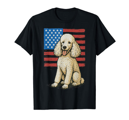 Poodle USA Flag 4th Of July T-Shirt