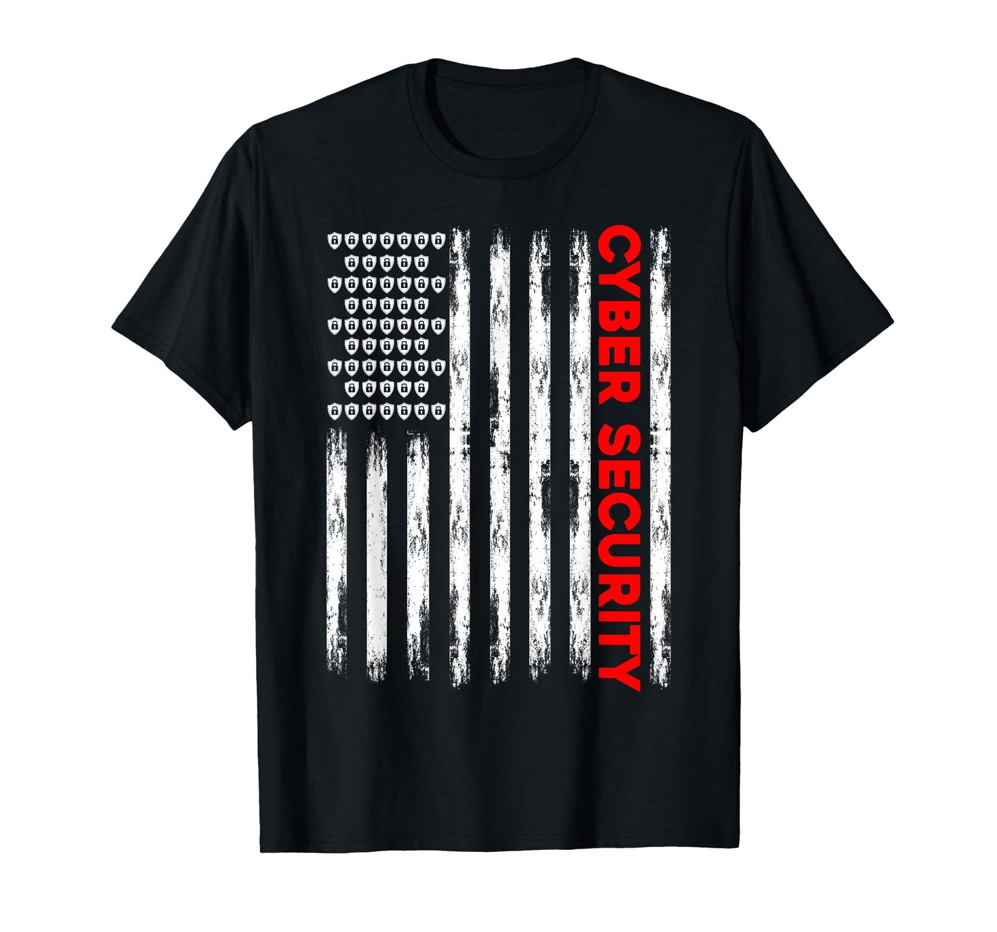 Cybersecurity Engineer IT Tech Cyber Security American Flag Women Men T-Shirt
