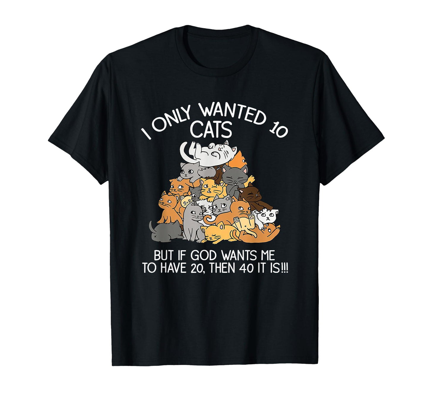 I Only Wanted 10 Cats But If God Wants Me To Have 20 T-Shirt