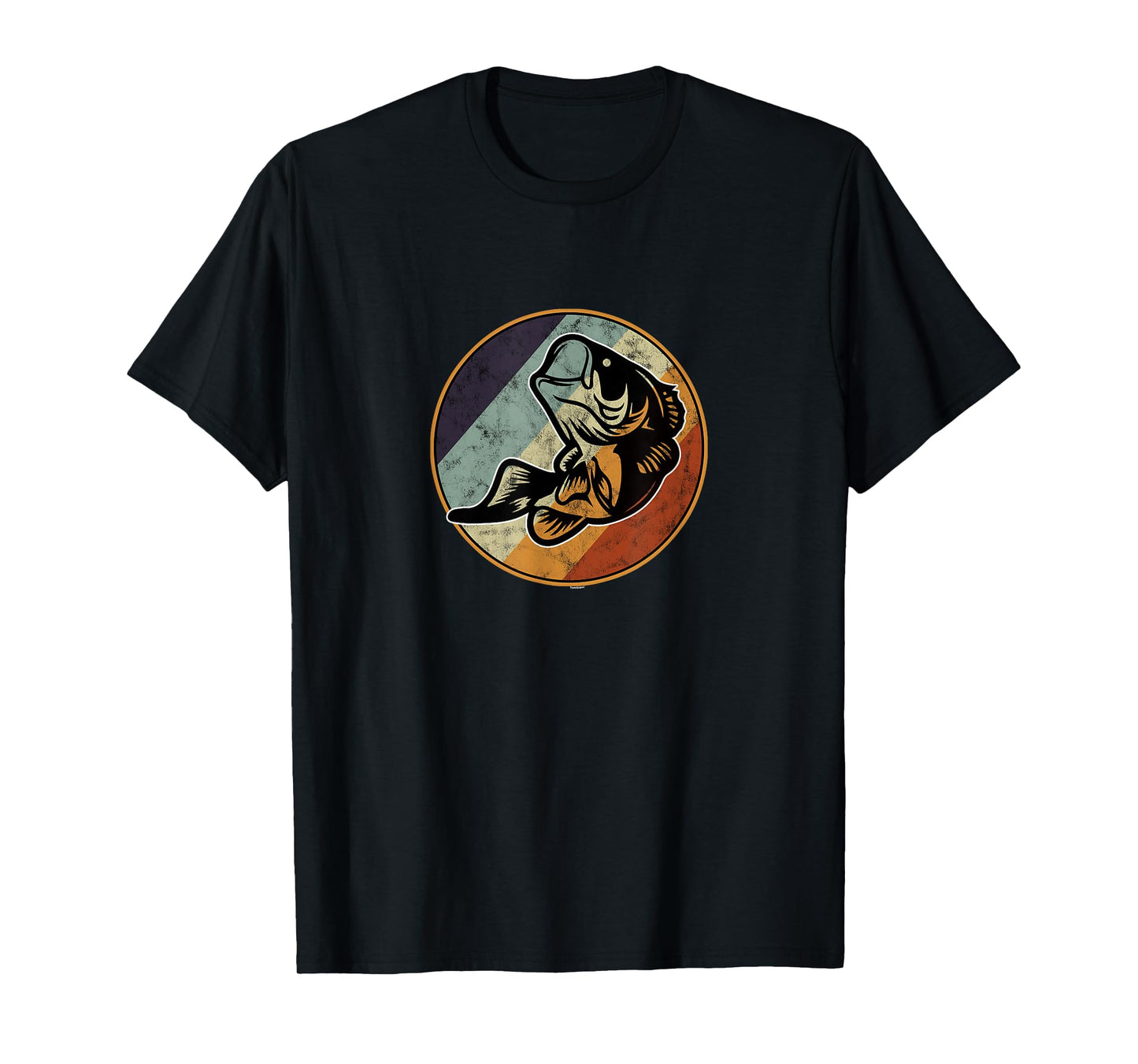 Retro Big Mouth Graphic Art Bass Fishing T-Shirt