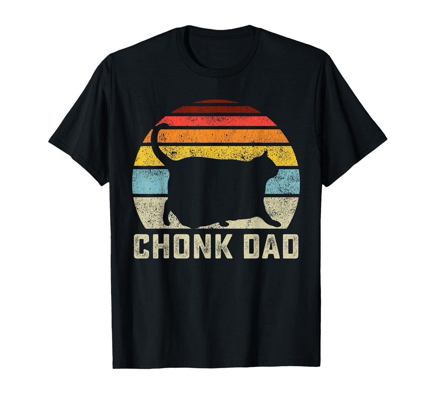 Chonk Cat Dad Scale Meme Funny Retro Style Daddy Cats Memes T-Shirt