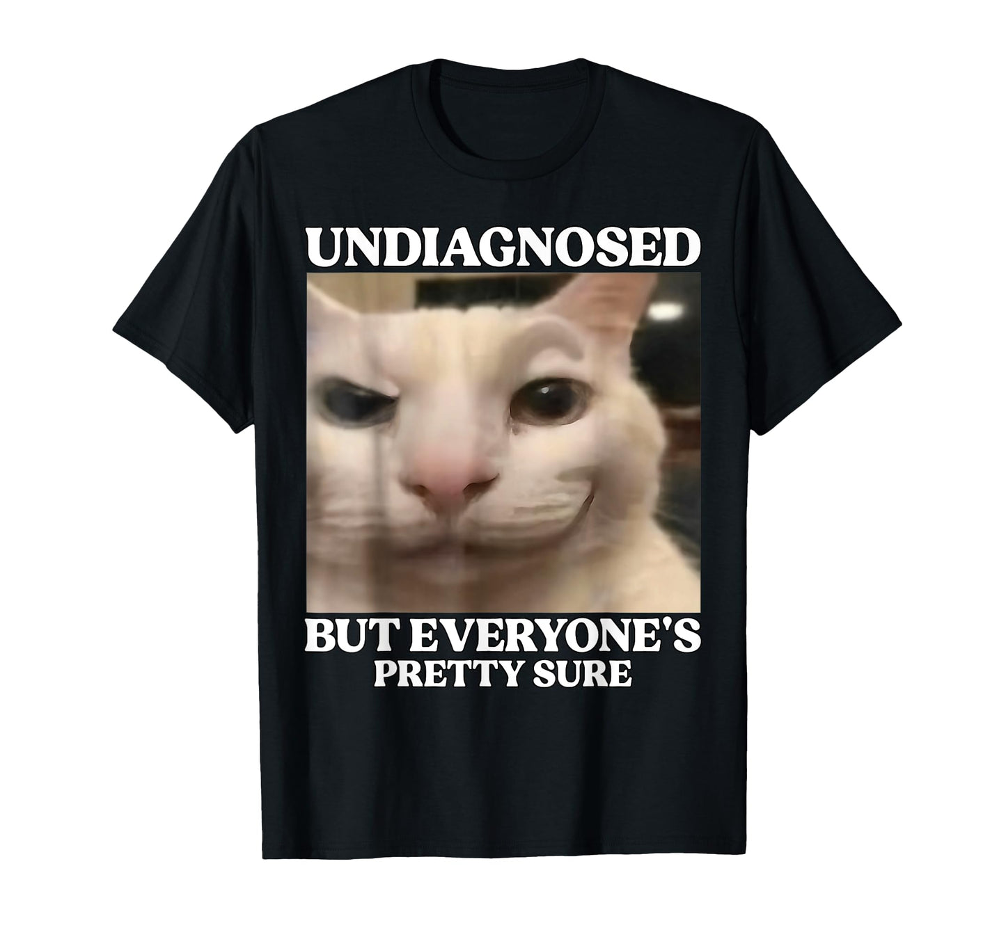 Undiagnosed But Everyone's Pretty Sure Funny Silly Cat Meme T-Shirt