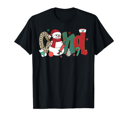 CNA Nurse Snowman Merry Christmas Leopard Snowmies Men Women T-Shirt