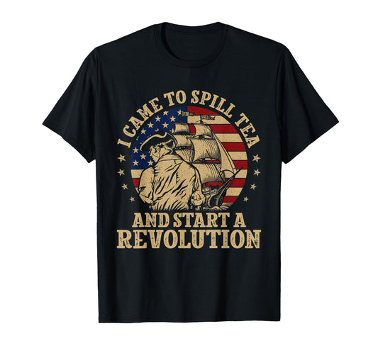 Funny Tea Party Historian American Flag US History Boston T-Shirt