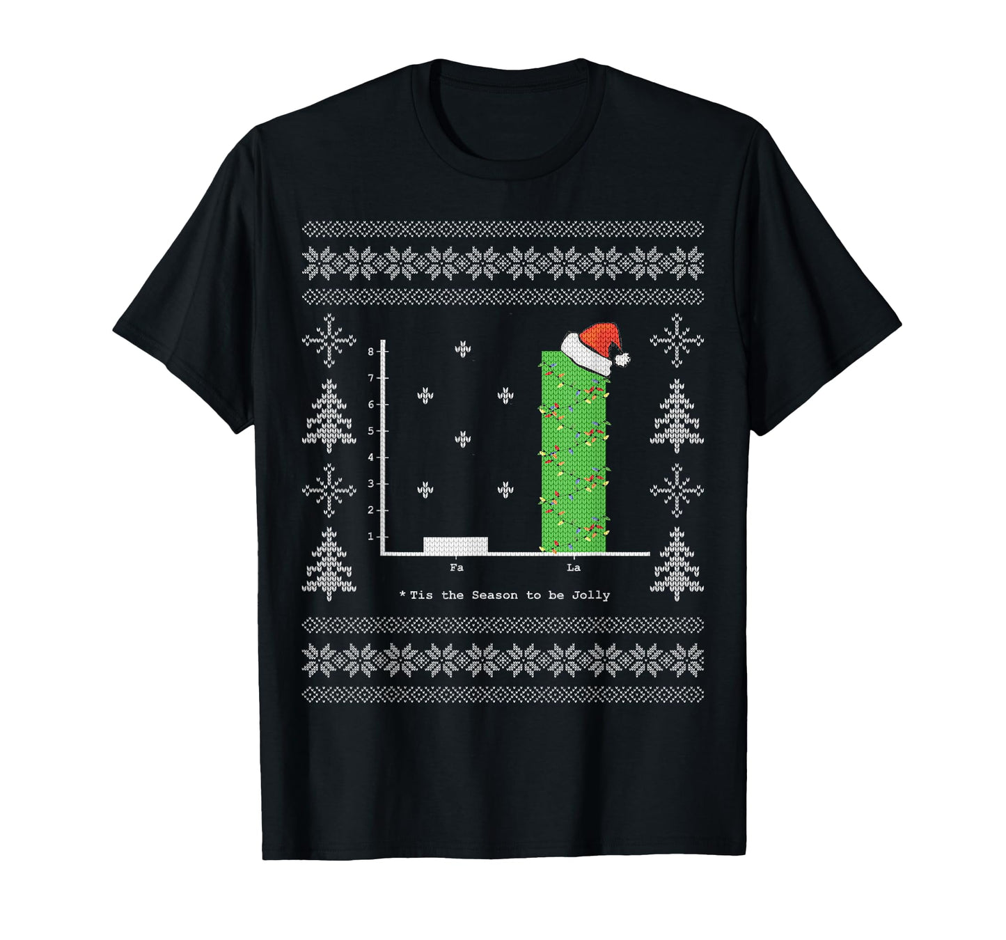 Christmas Carol Math Bar Graph Ugly Christmas T-Shirt T-Shirt