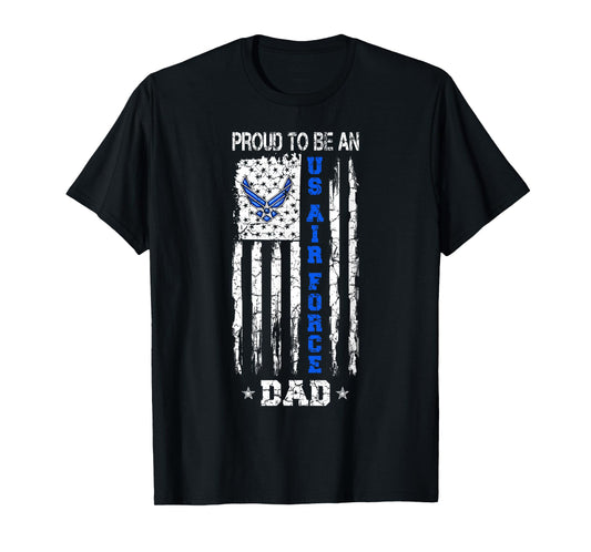 Vintage USA Flag Proud to Be an US Air Force Dad T-Shirt