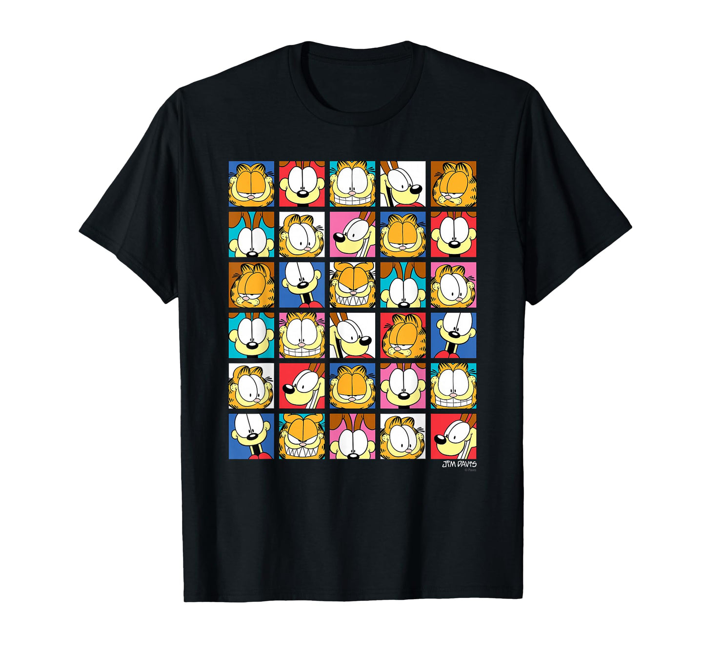 Garfield Expressions Collage Garfield and Odie Cartoon Cat T-Shirt