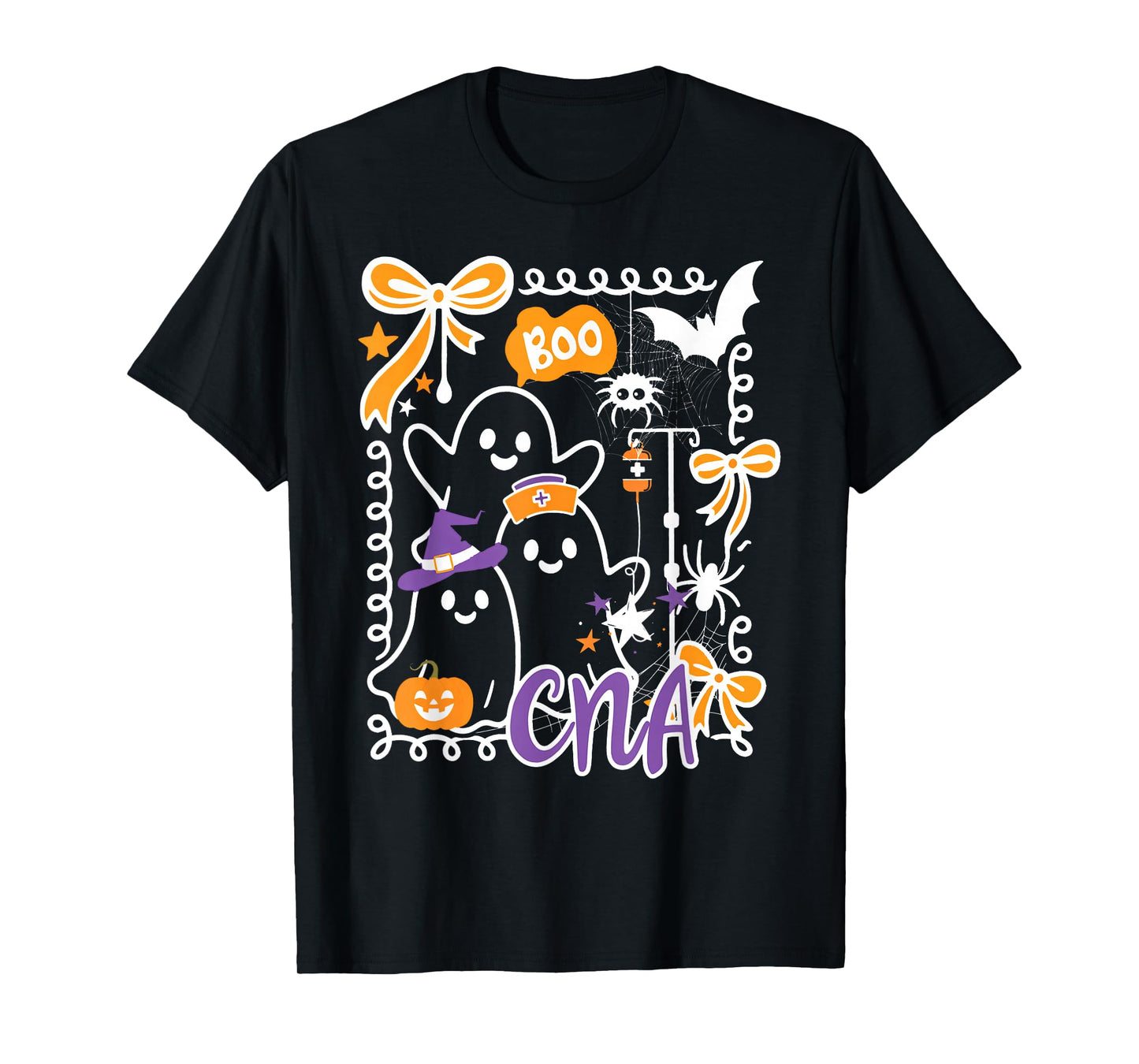 Coquette Halloween CNA Boo Ghost Certified Nursing Assistant T-Shirt