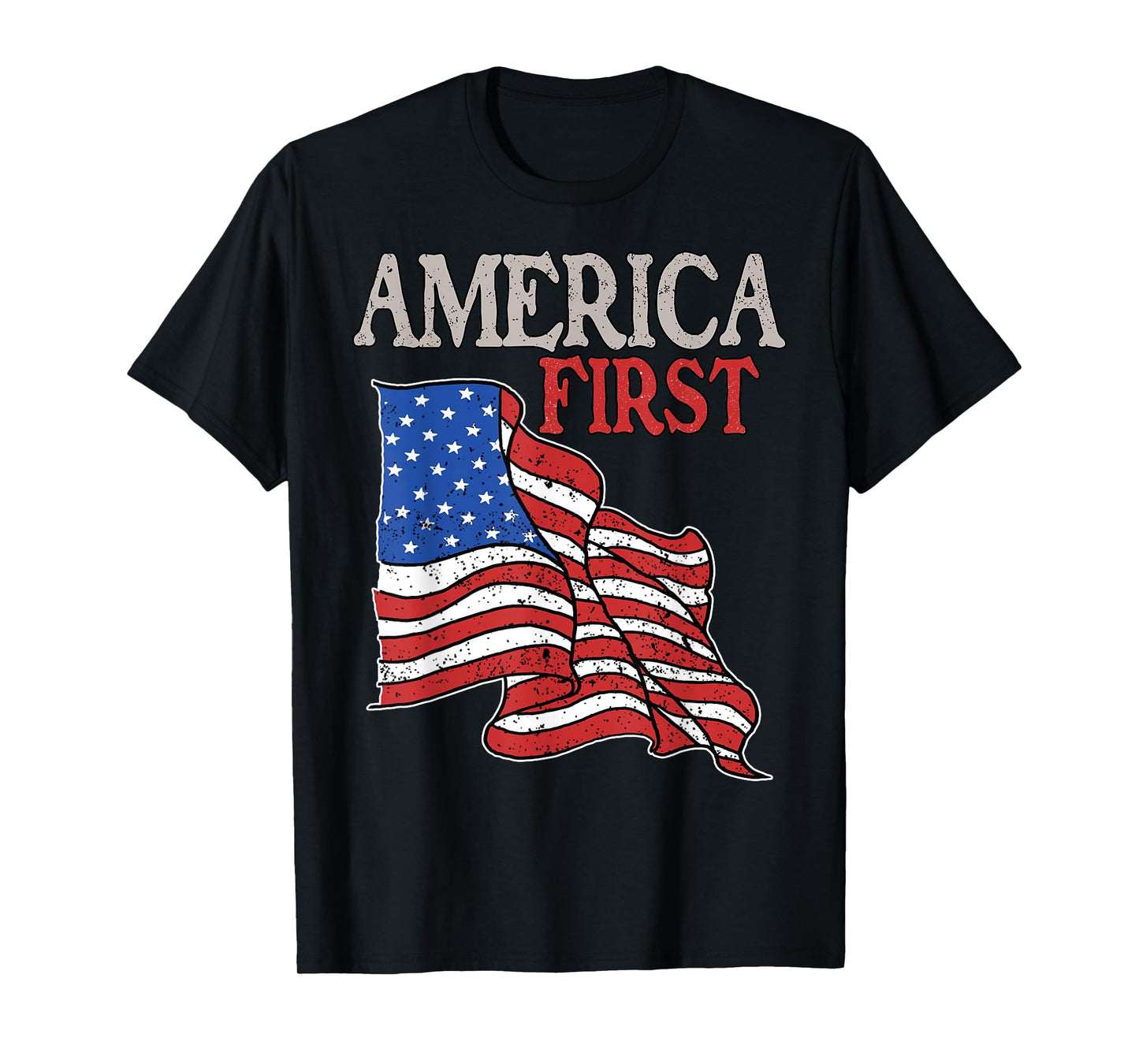 America first USA American patriot flag Memorial Day vintage T-Shirt