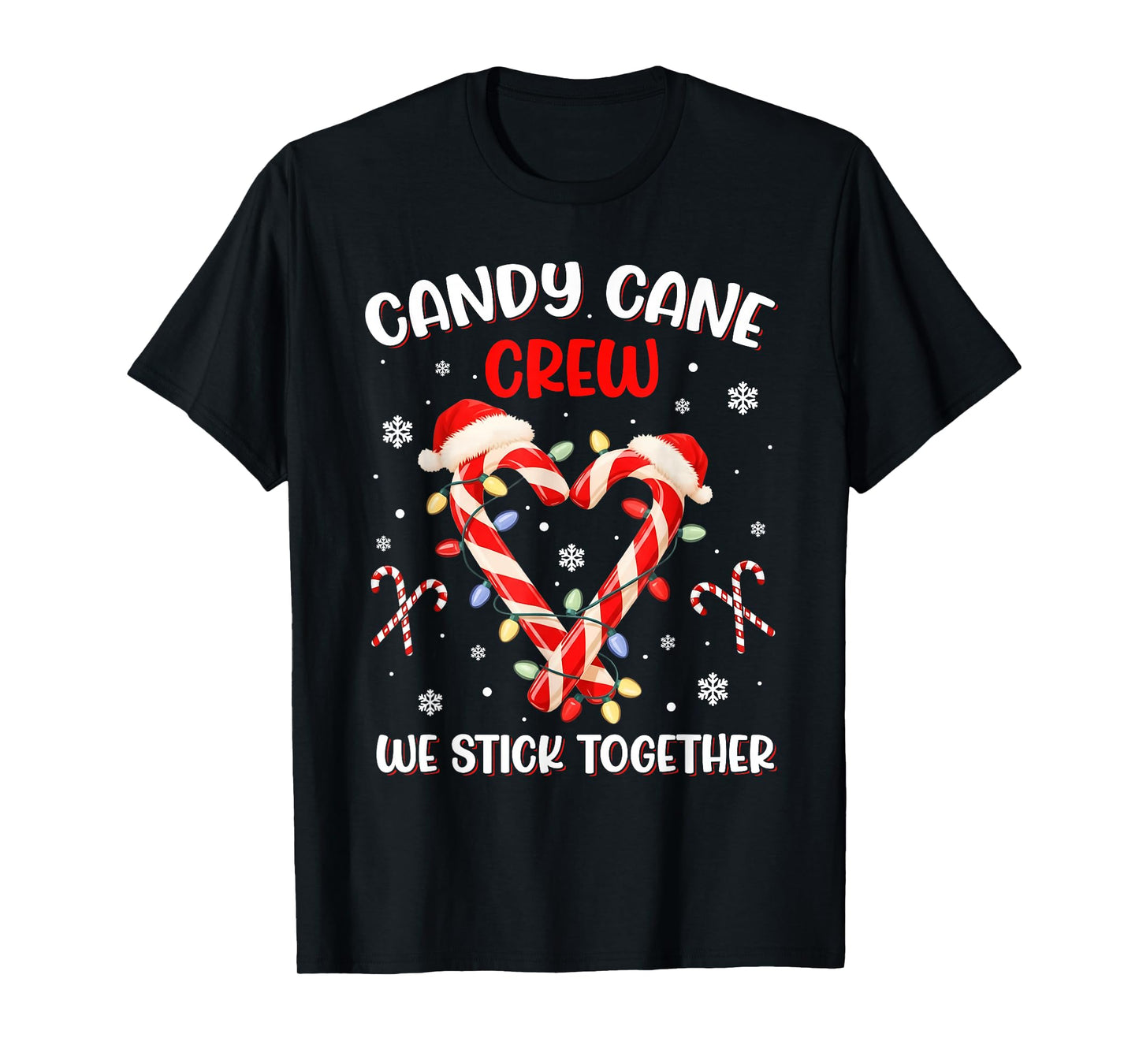 Christmas Candy Cane Heart Holiday Family Matching Pajama T-Shirt