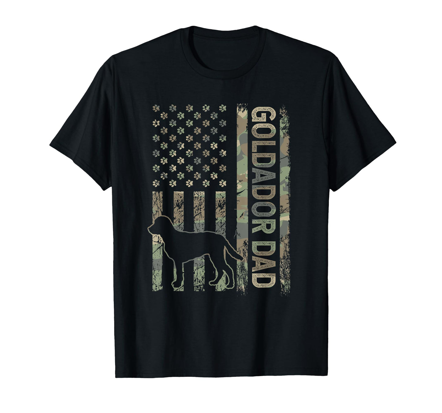 Patriotic Goldador Dad USA Flag Camo Crossbreed Lover T-Shirt