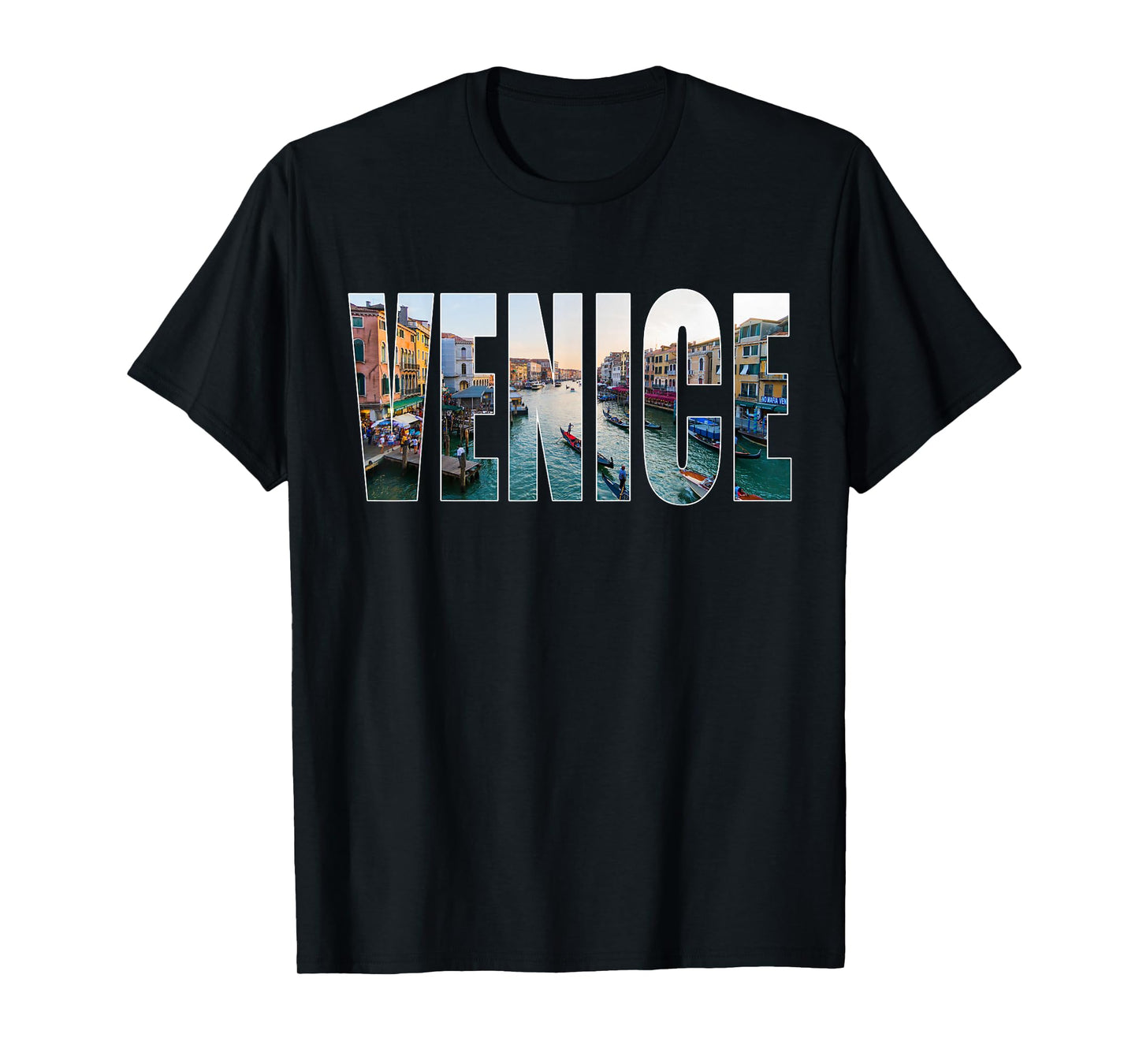 Venice Skyline Italy Urban Photography Font T-Shirt